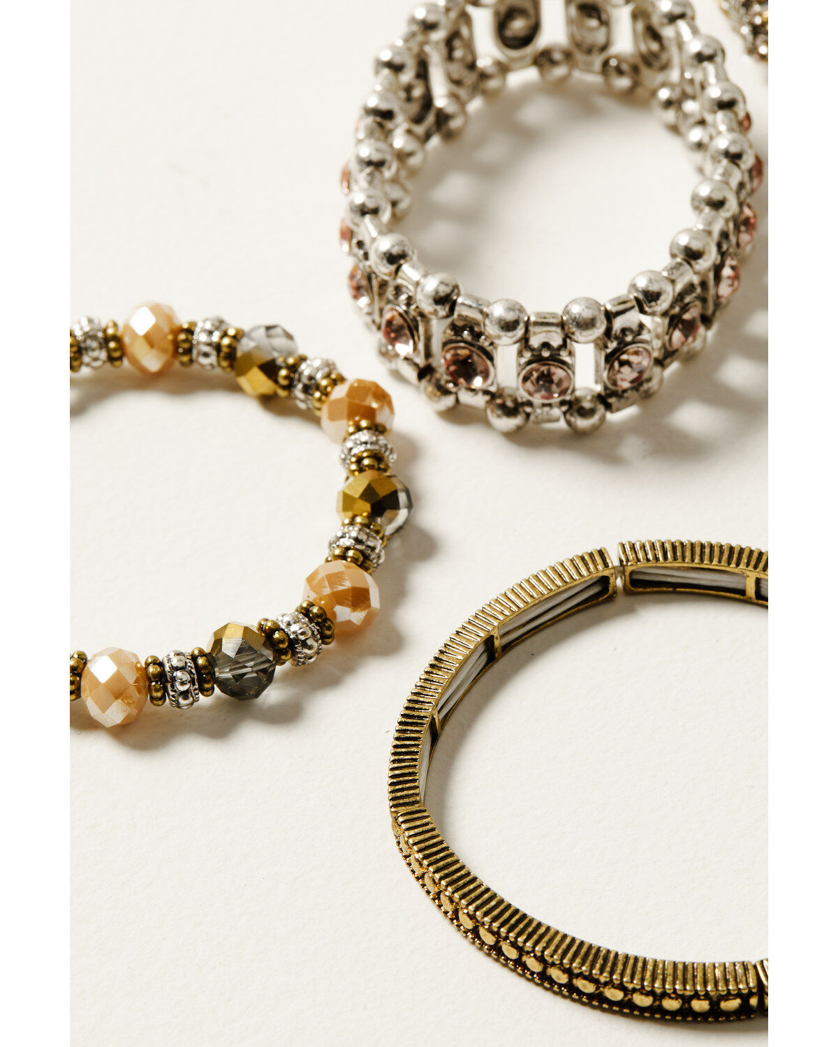Shyanne Women's Champagne Chateau Gold Multi-Stretch Bracelet Set