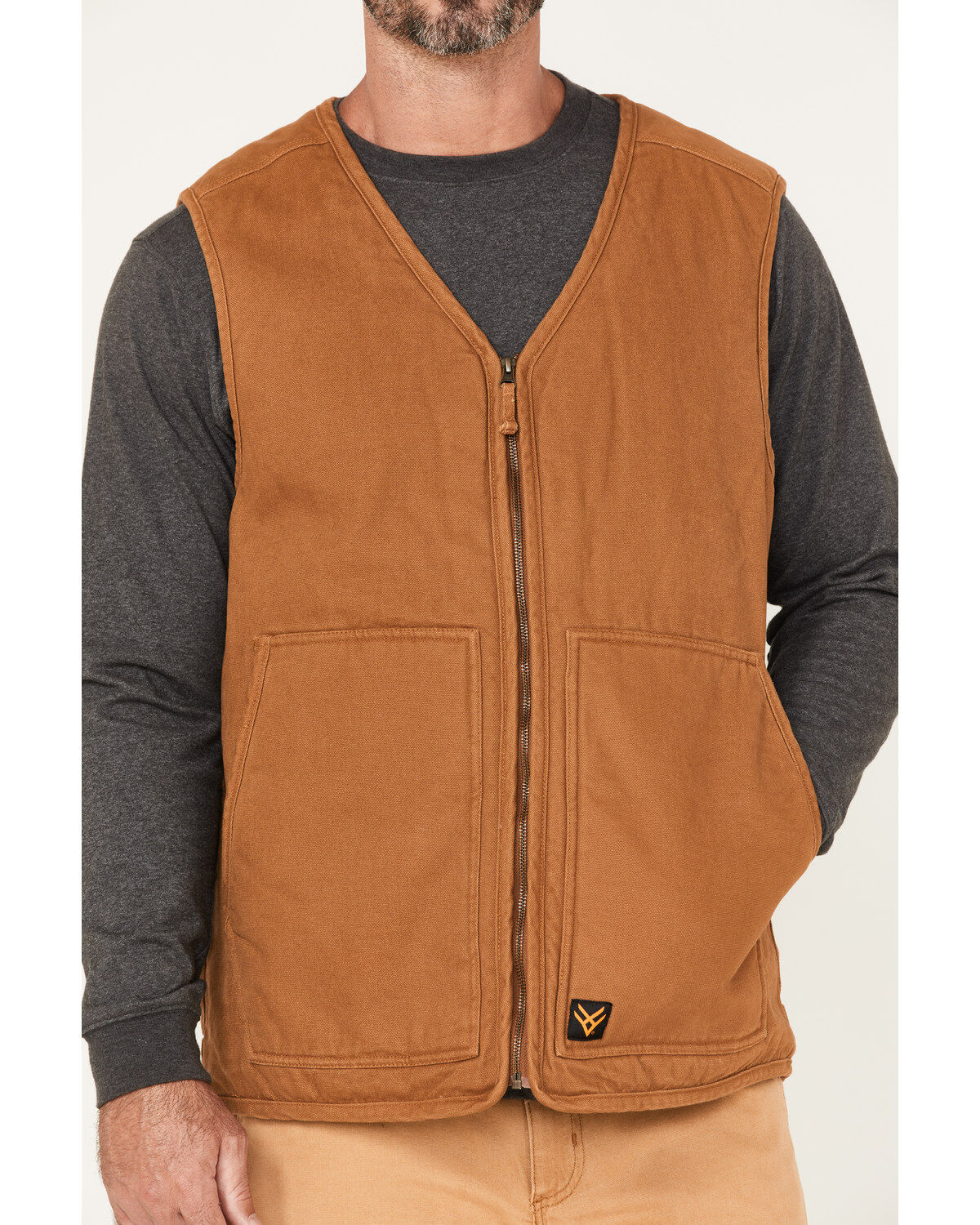 Hawx Men's Weathered Canvas Sherpa Lined Vest - Tall