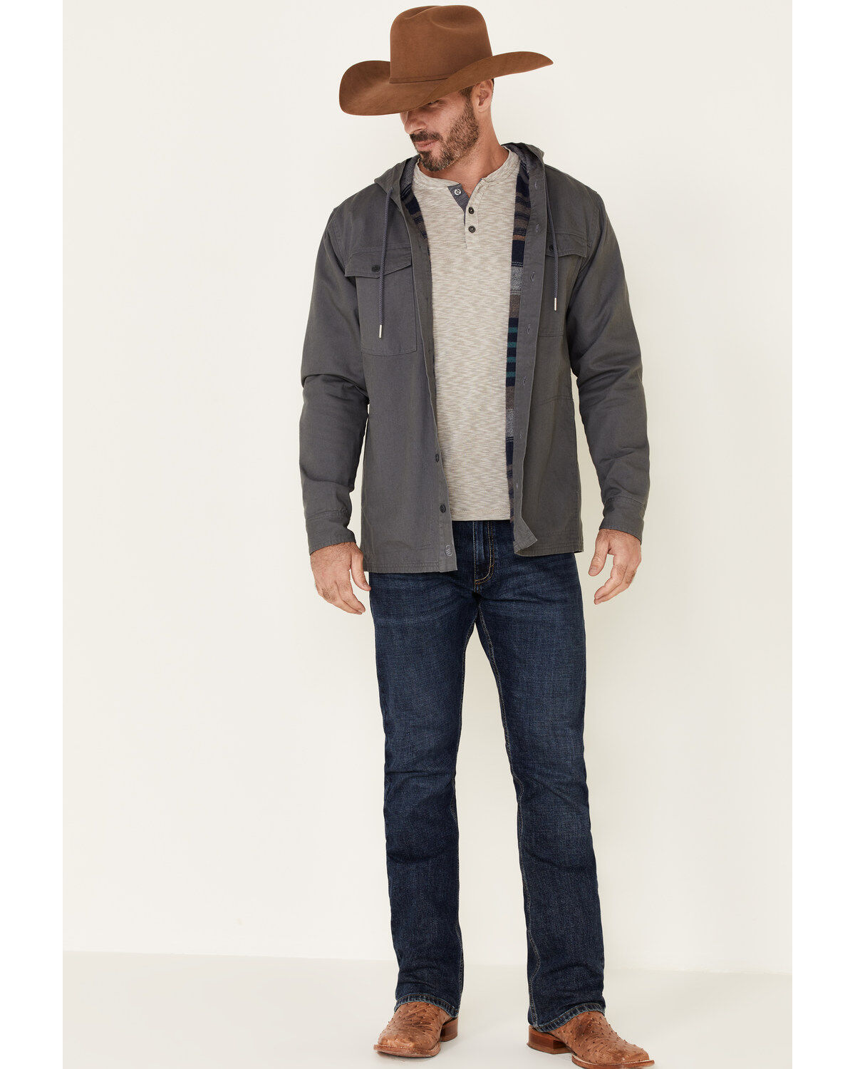 United By Blue Men's Flannel Lined Hooded Anchor Chore Coat