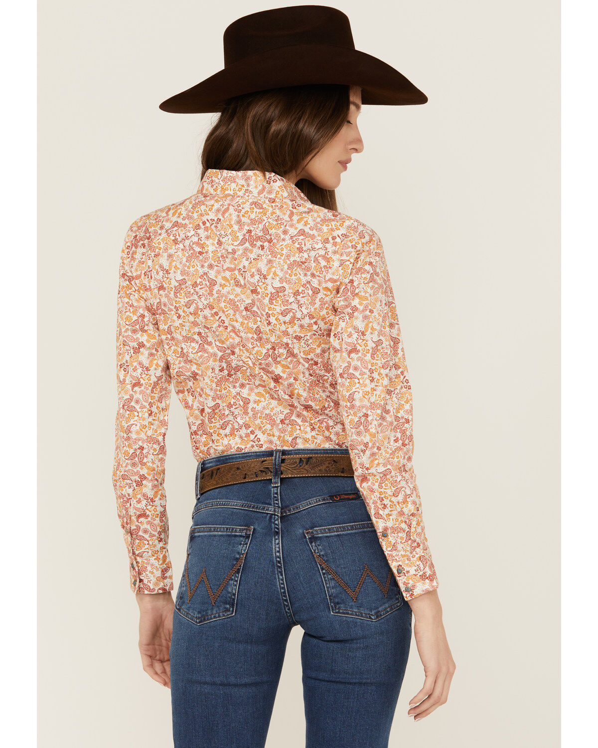 Shyanne Women's Paisley Print Long Sleeve Snap Stretch Western Shirt