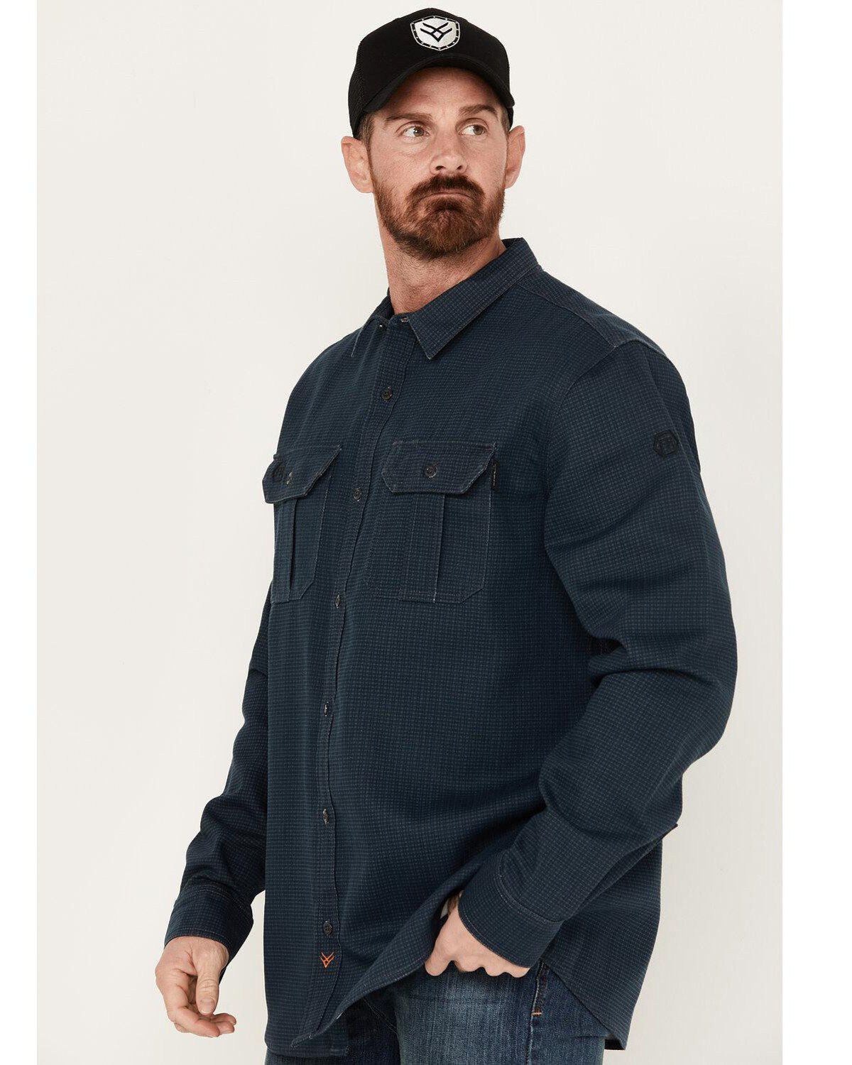 Hawx Men's FR Plaid Print Long Sleeve Button-Down Work Shirt - Big & Tall