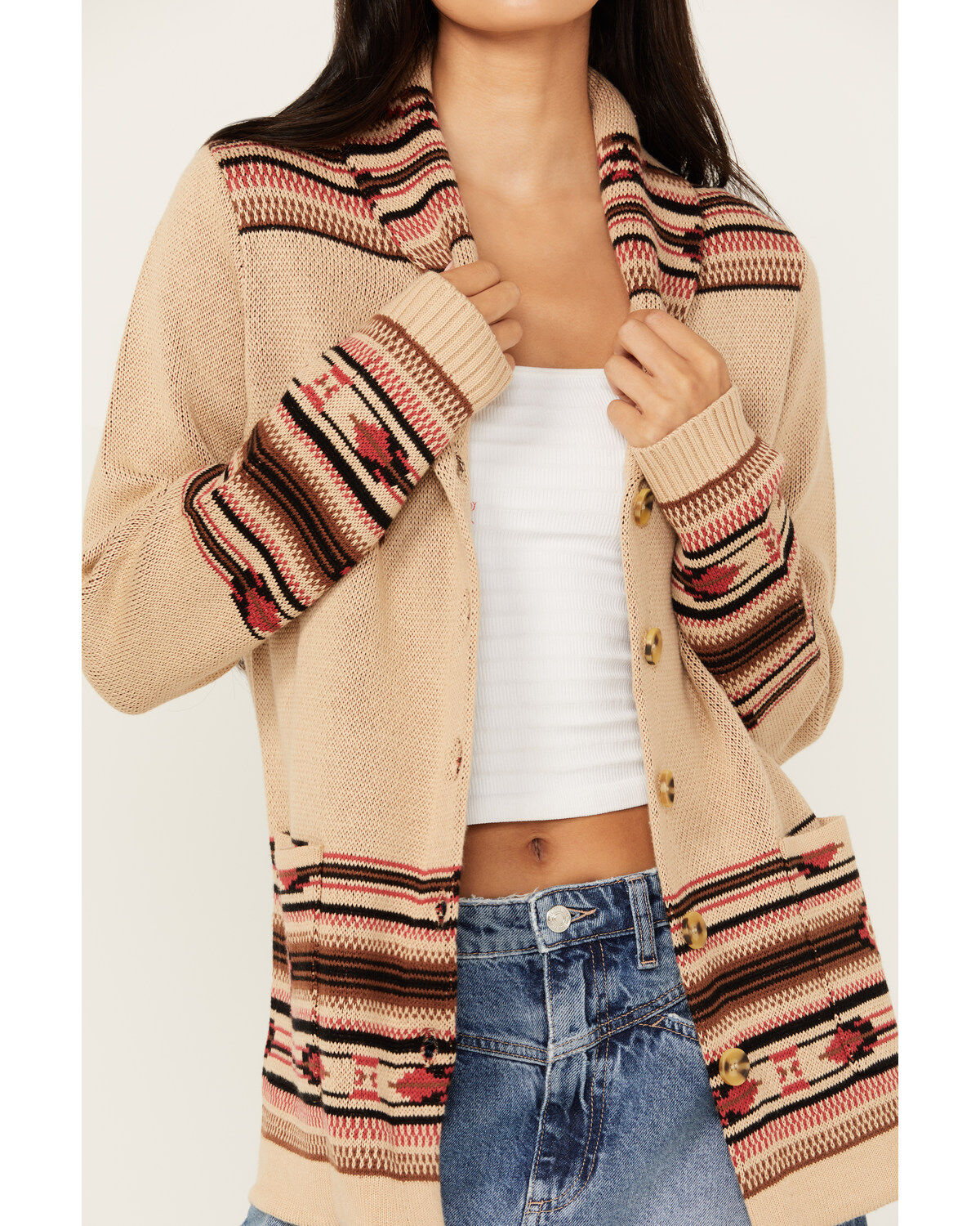 Cotton & Rye Women's Horse Motif Print Cardigan