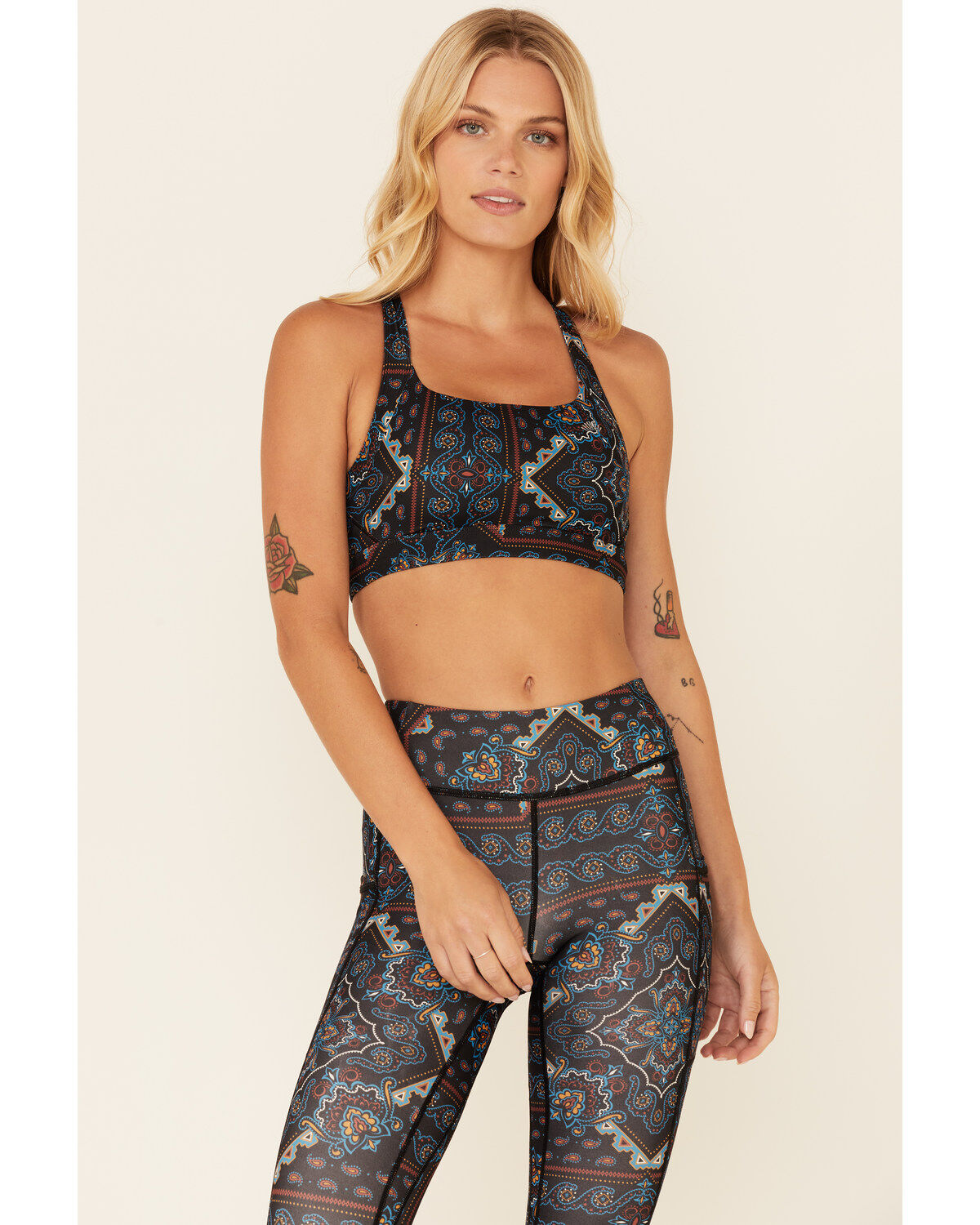 Shyanne Women's Paisley Print Riding Sports Bra