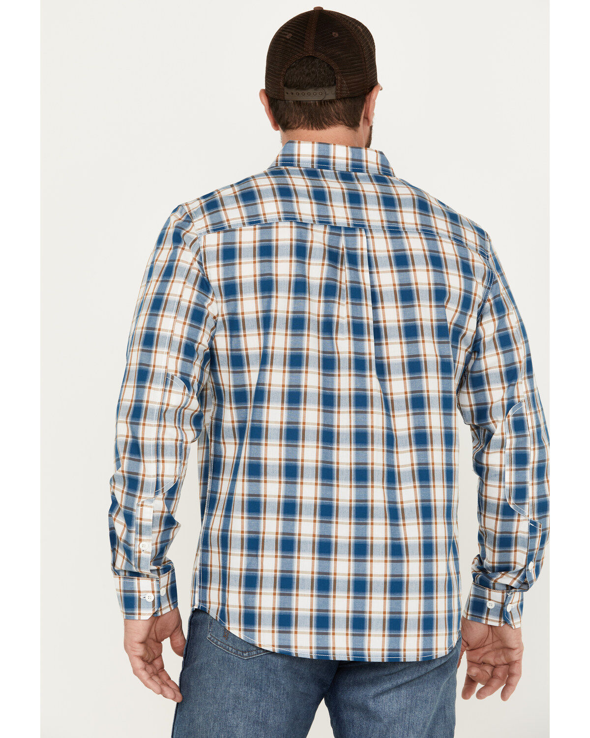 Brothers and Sons Men's Woodward Plaid Print Long Sleeve Button-Down Western Shirt