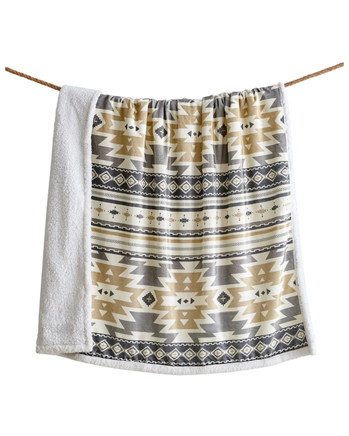 HiEnd Accents Desert Sage Campfire Sherpa Throw