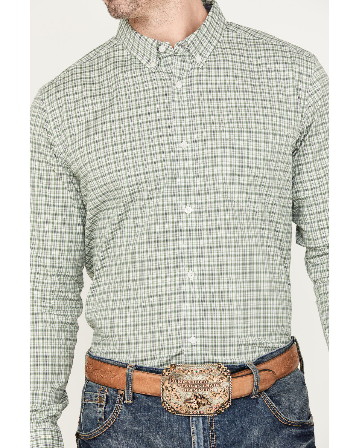 Cody James Men's Plaid Print Long Sleeve Button-Down Western Shirt