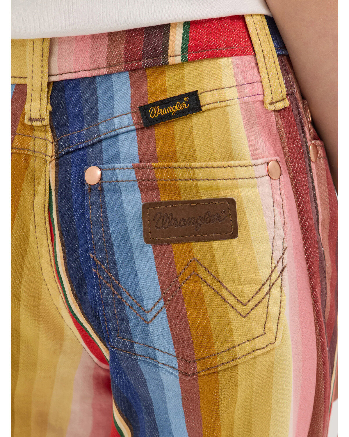 Wrangler X Lainey Wilson Girls' Rodeo Striped Bell Bottom Stretch Flare Jeans