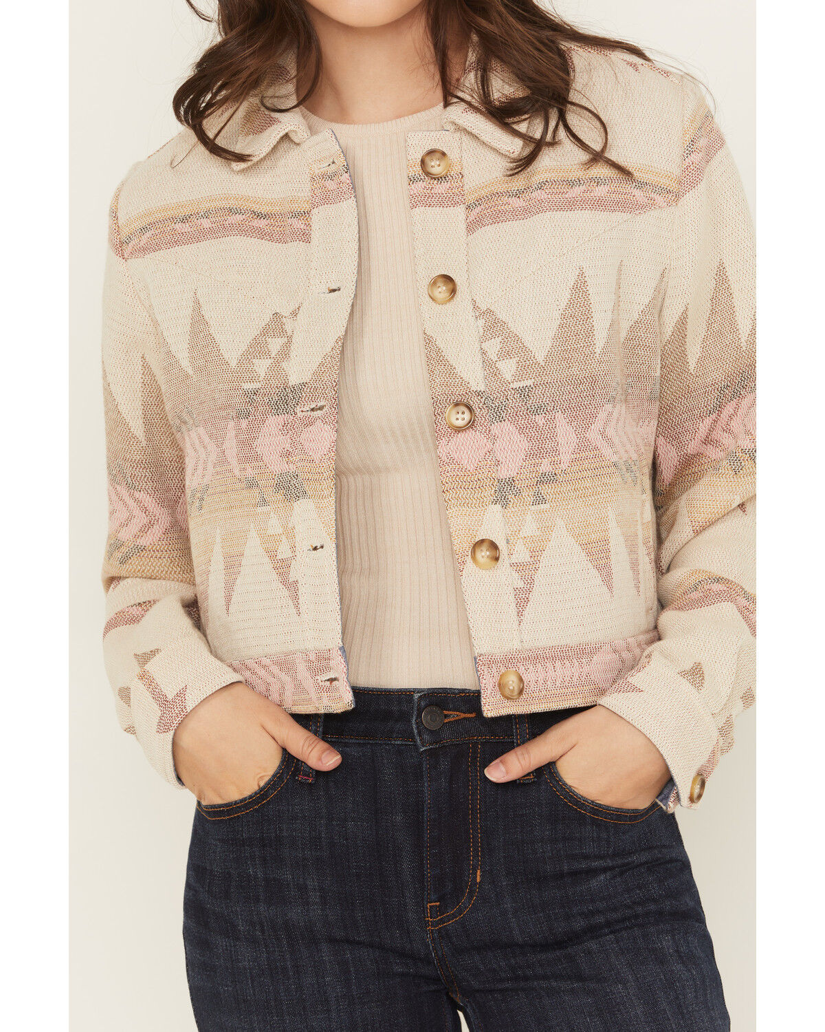 Idyllwind Women's Mercer Southwestern Print Cropped Shacket