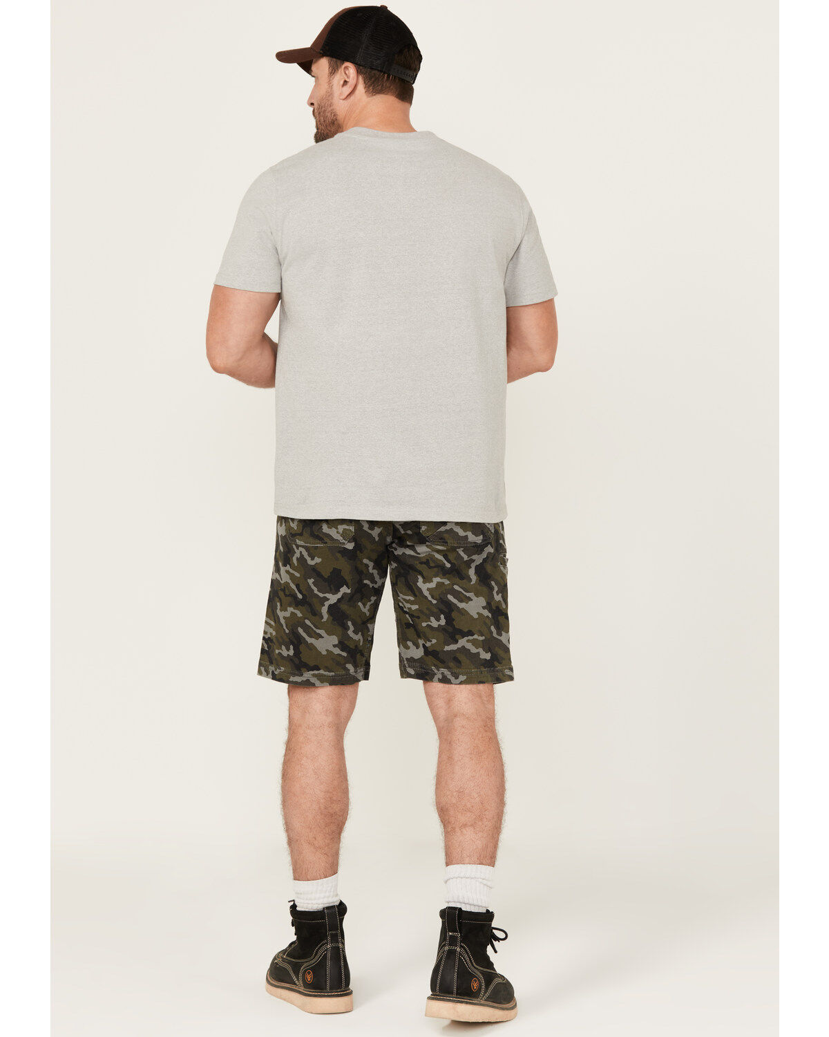 Hawx Men's Chip Camo Print Flat Front Work Shorts