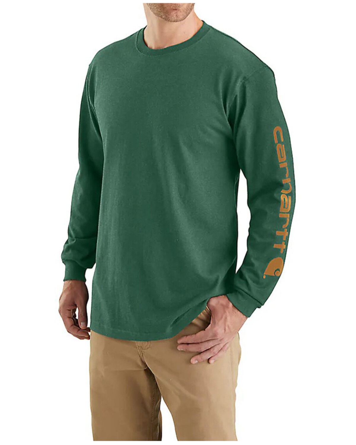 Carhartt Men's Loose Fit Heavyweight Logo Long Sleeve Work Shirt