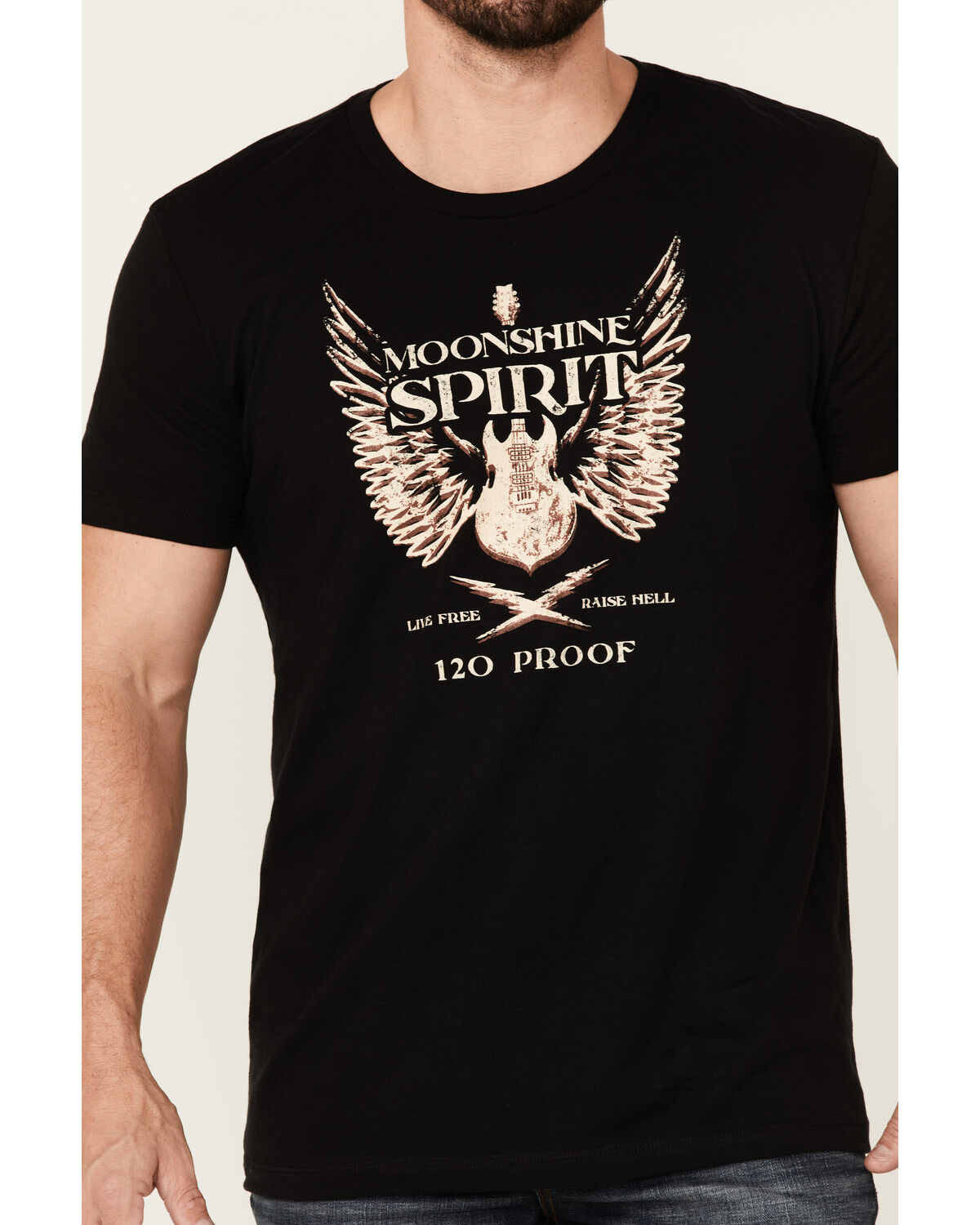 Moonshine Spirit Men's Guitar Wings Graphic Short Sleeve T-Shirt