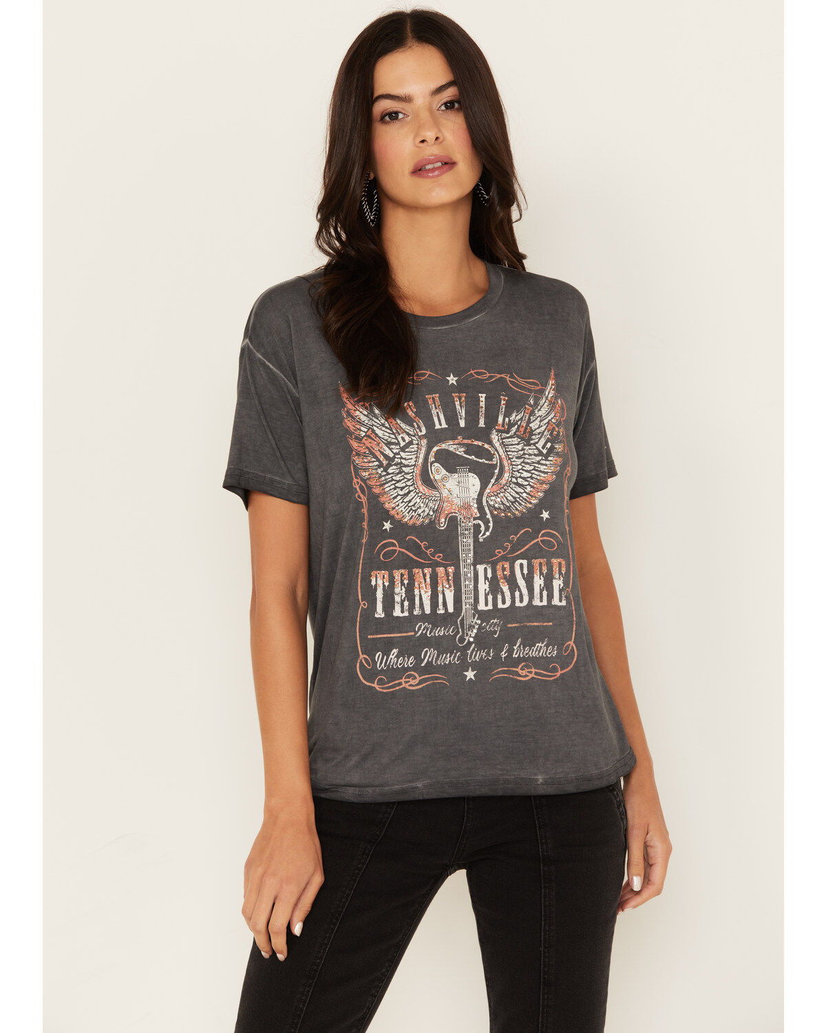 Blended Women’s Nashville Rhinestone Graphic Short Sleeve Tee