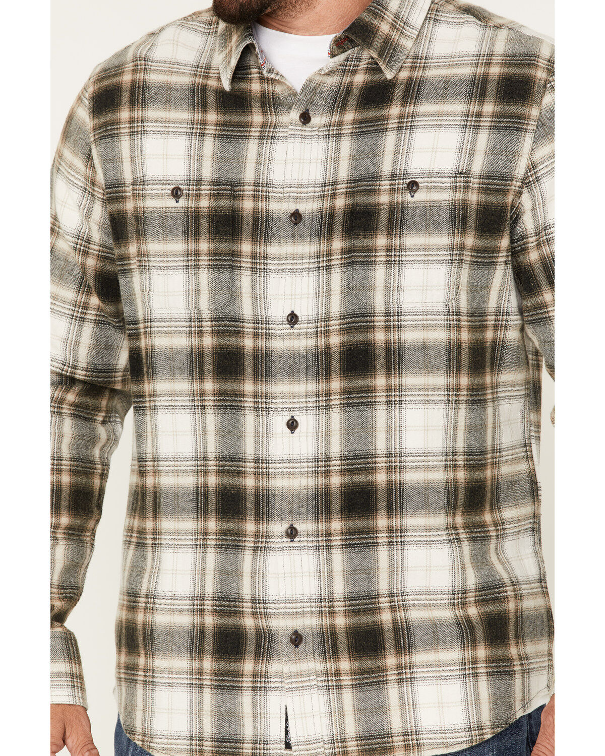 Flag & Anthem Men's Esparto Herringbone Long Sleeve Button Down Flannel Shirt