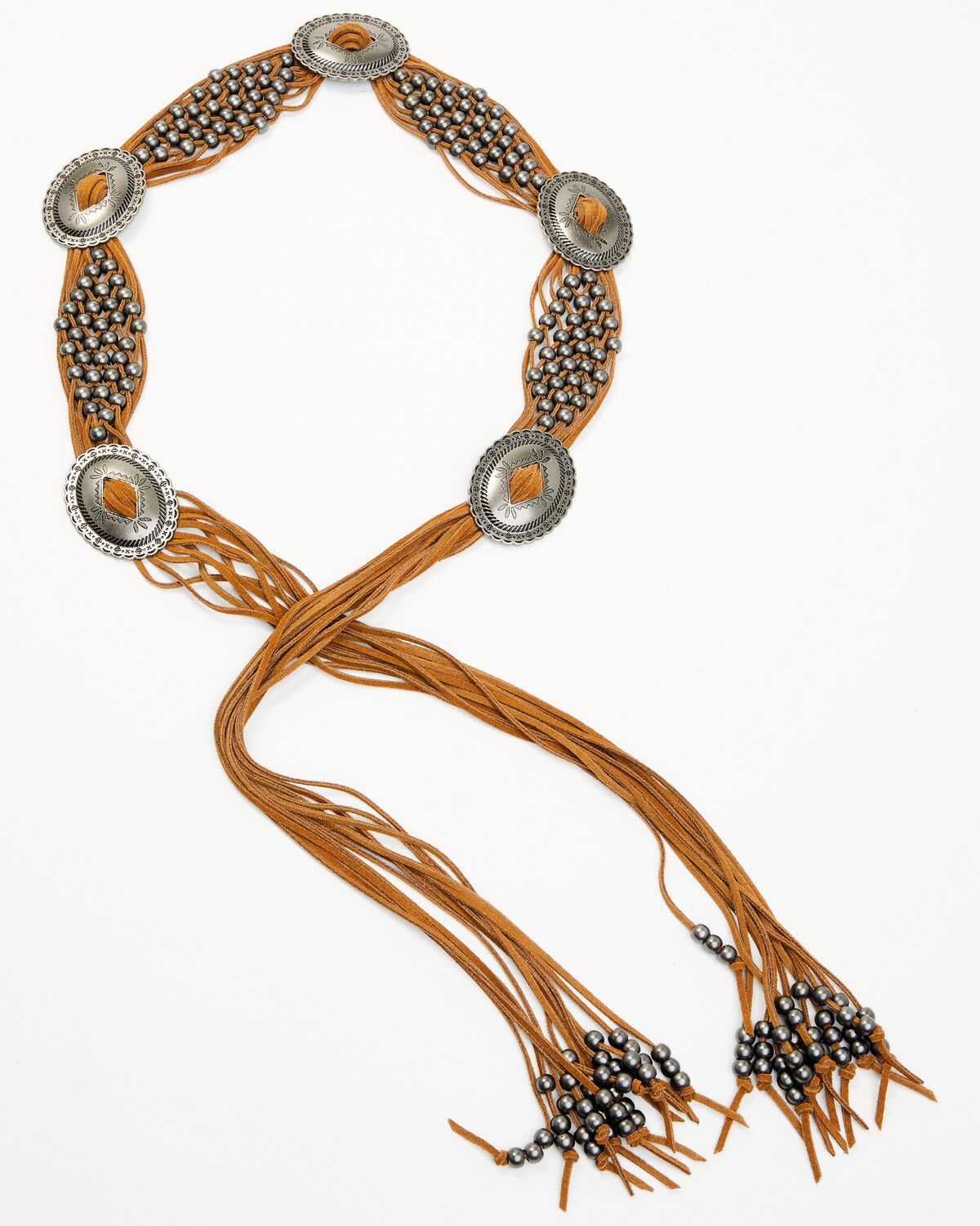 Idyllwind Women's Addison Leather Crochet Fringe Concho Belt