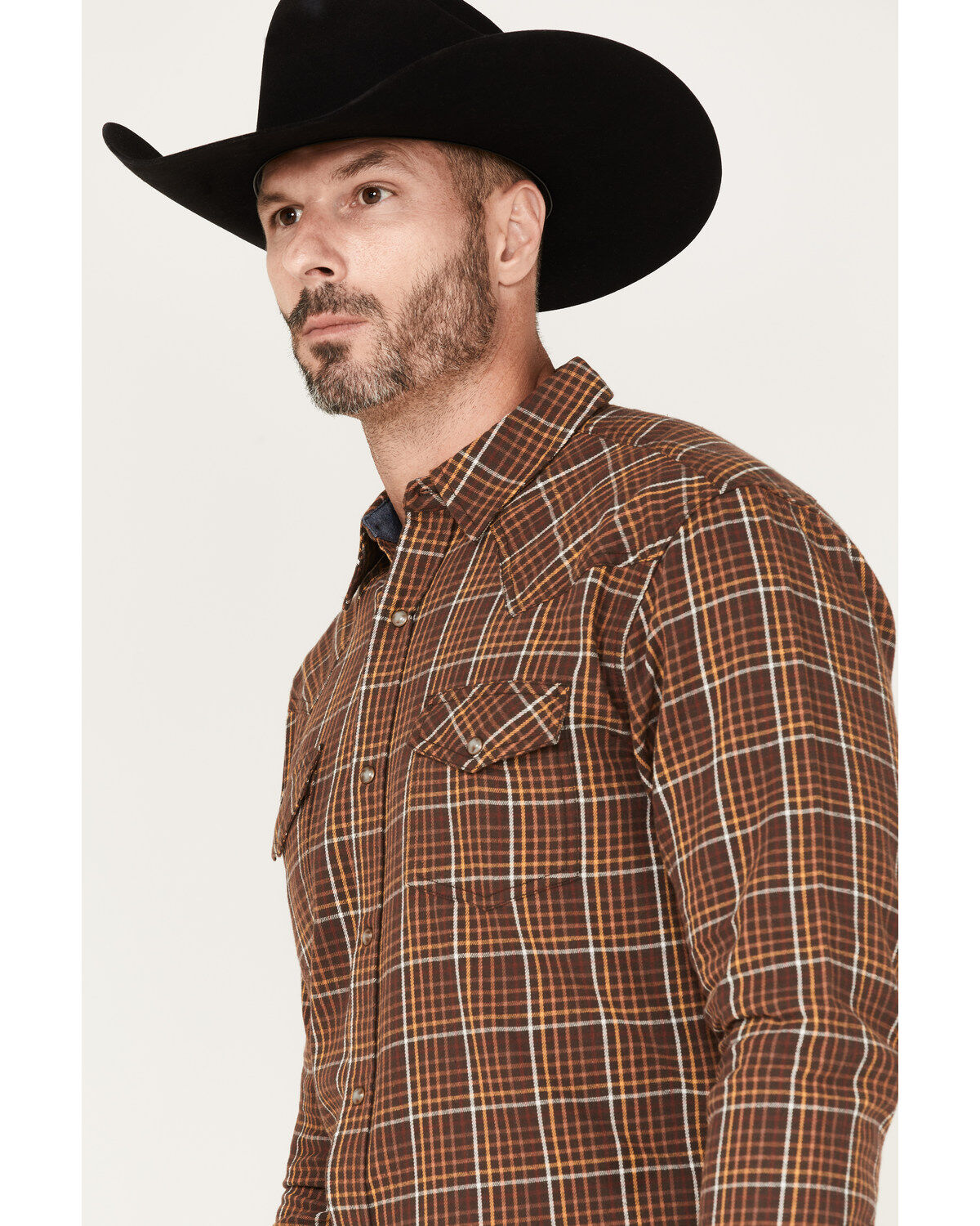 Cody James Men's Rusty Nail Small Plaid Print Long Sleeve Snap Western Flannel Shirt - Big & Tall