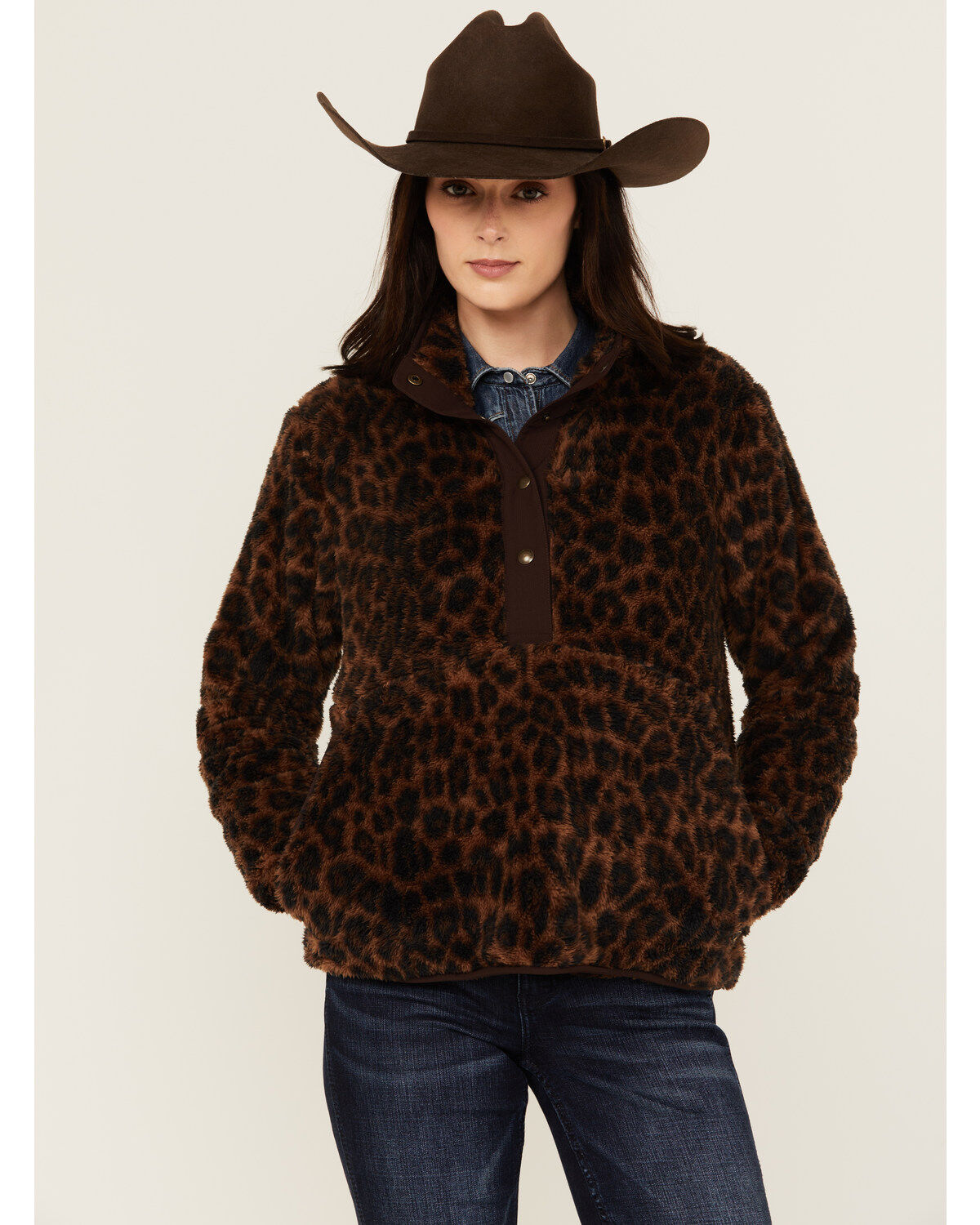 Ariat Women's Berber Leopard Print Sherpa Pullover