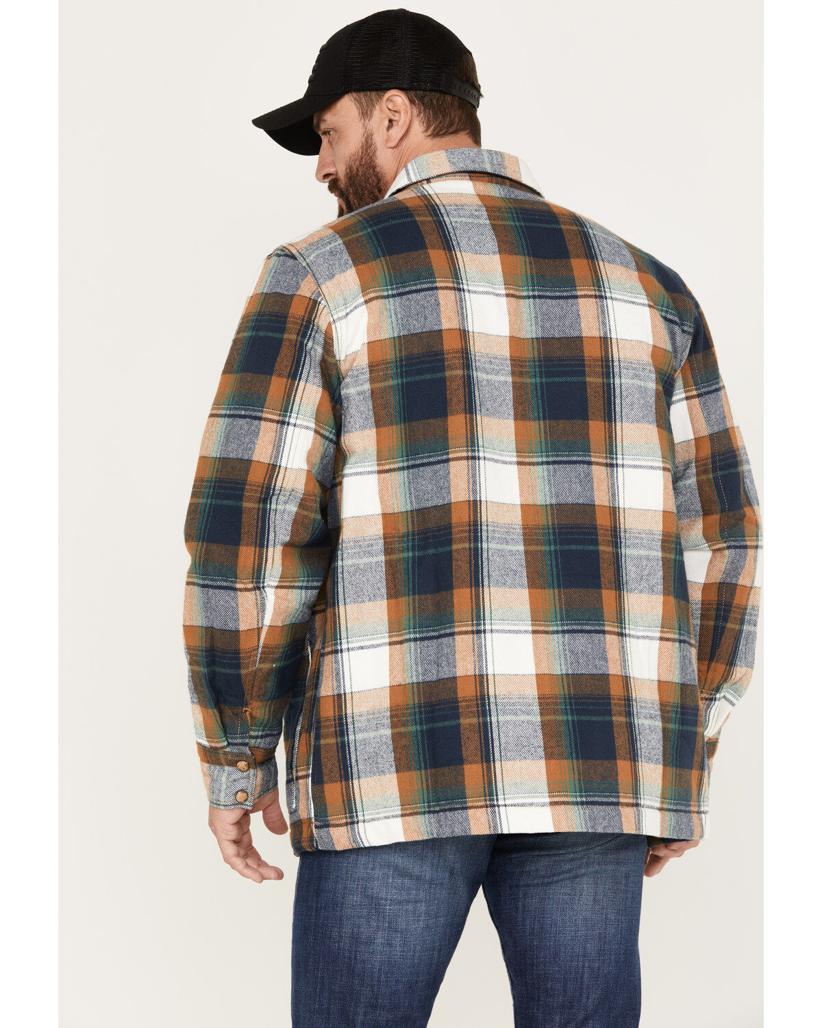 Wrangler Men's Sherpa Lined Flannel Shirt Jacket