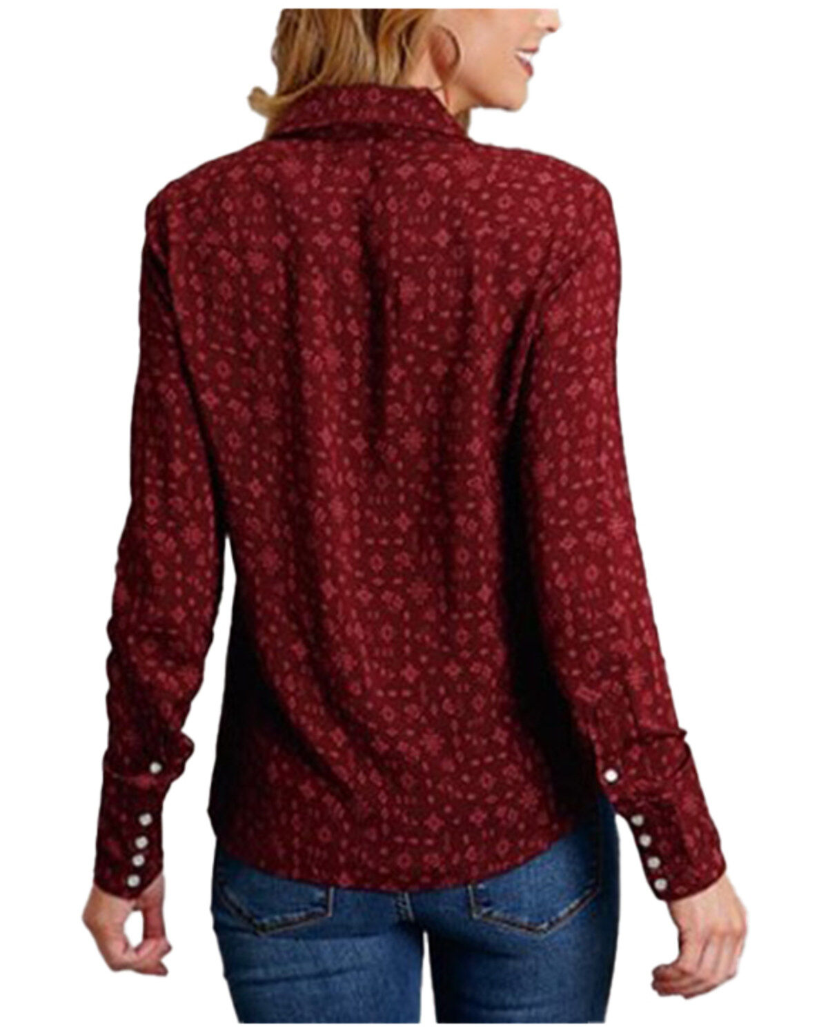 Stetson Women's Western Ditsy Printed Long Sleeve Snap Western Shirt