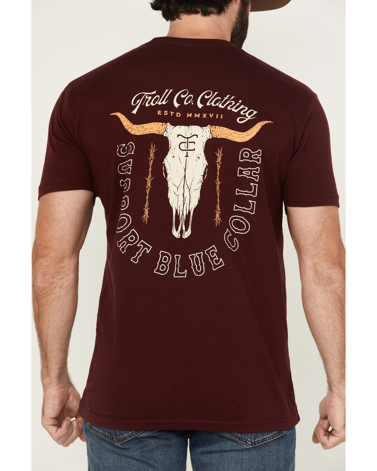 Troll Co Men's Homestead Logo Short Sleeve Graphic Work T-Shirt