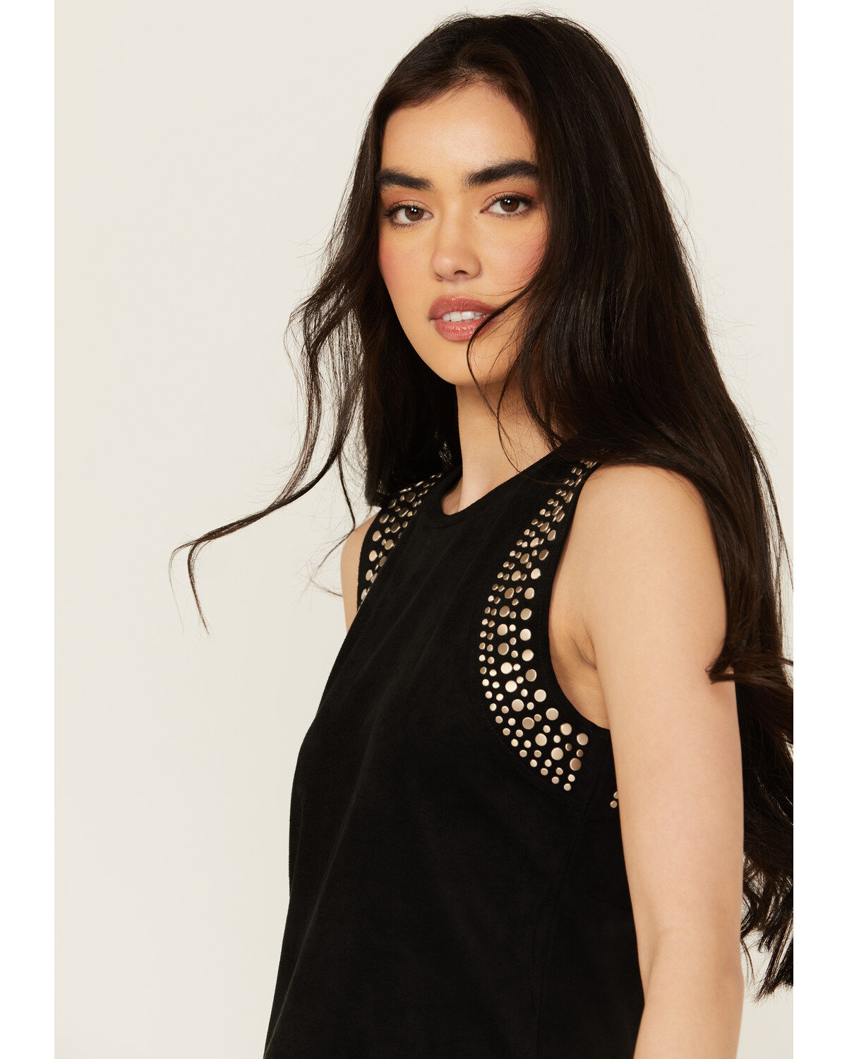 Idyllwind Women's Lillian Studded Fringe Faux Suede Tank Top