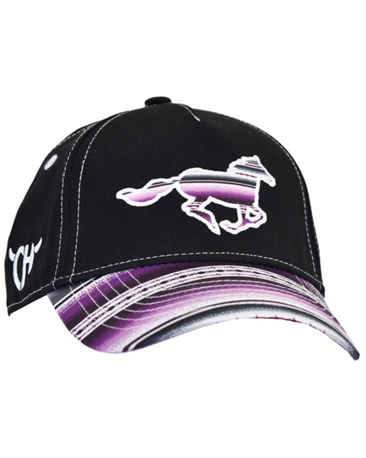 Cowgirl Hardware Girls' Serape Striped Running Horse Ball Cap