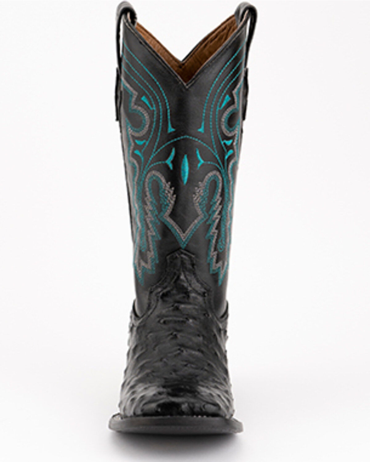 Ferrini Men's Full-Quill Ostrich Embroidered Western Boots - Broad Square Toe