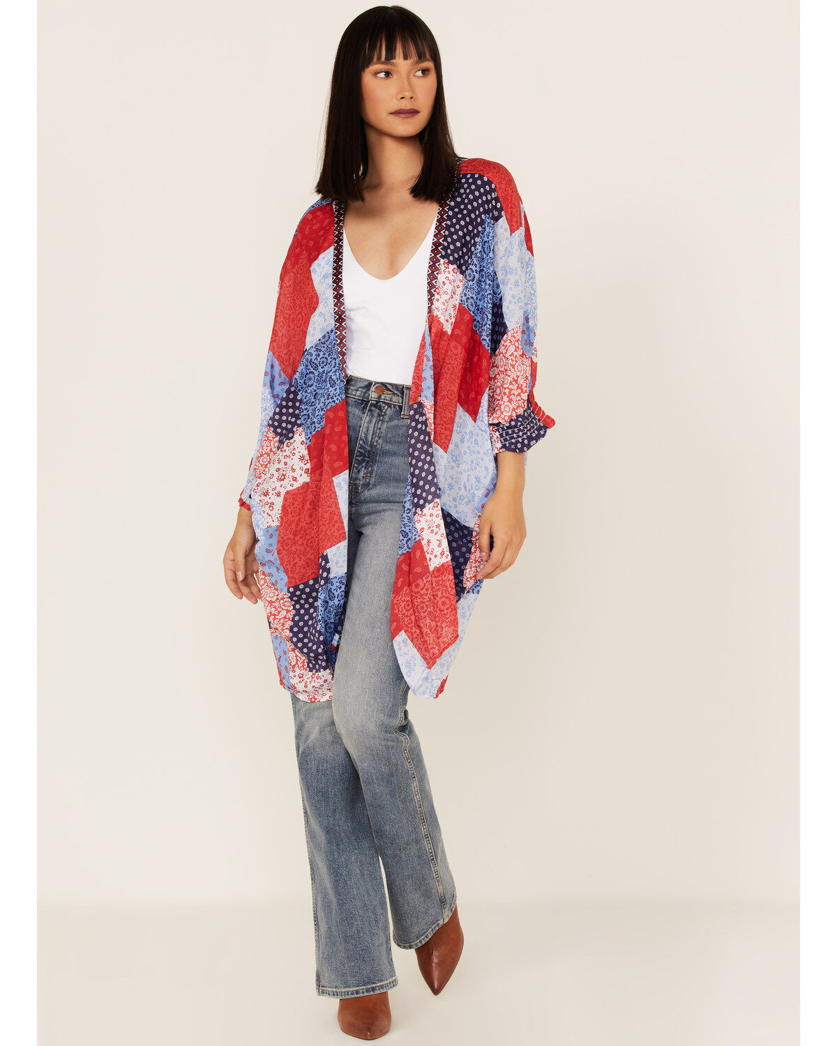 Ariat Women's Americana Patchwork Smokestack Kimono