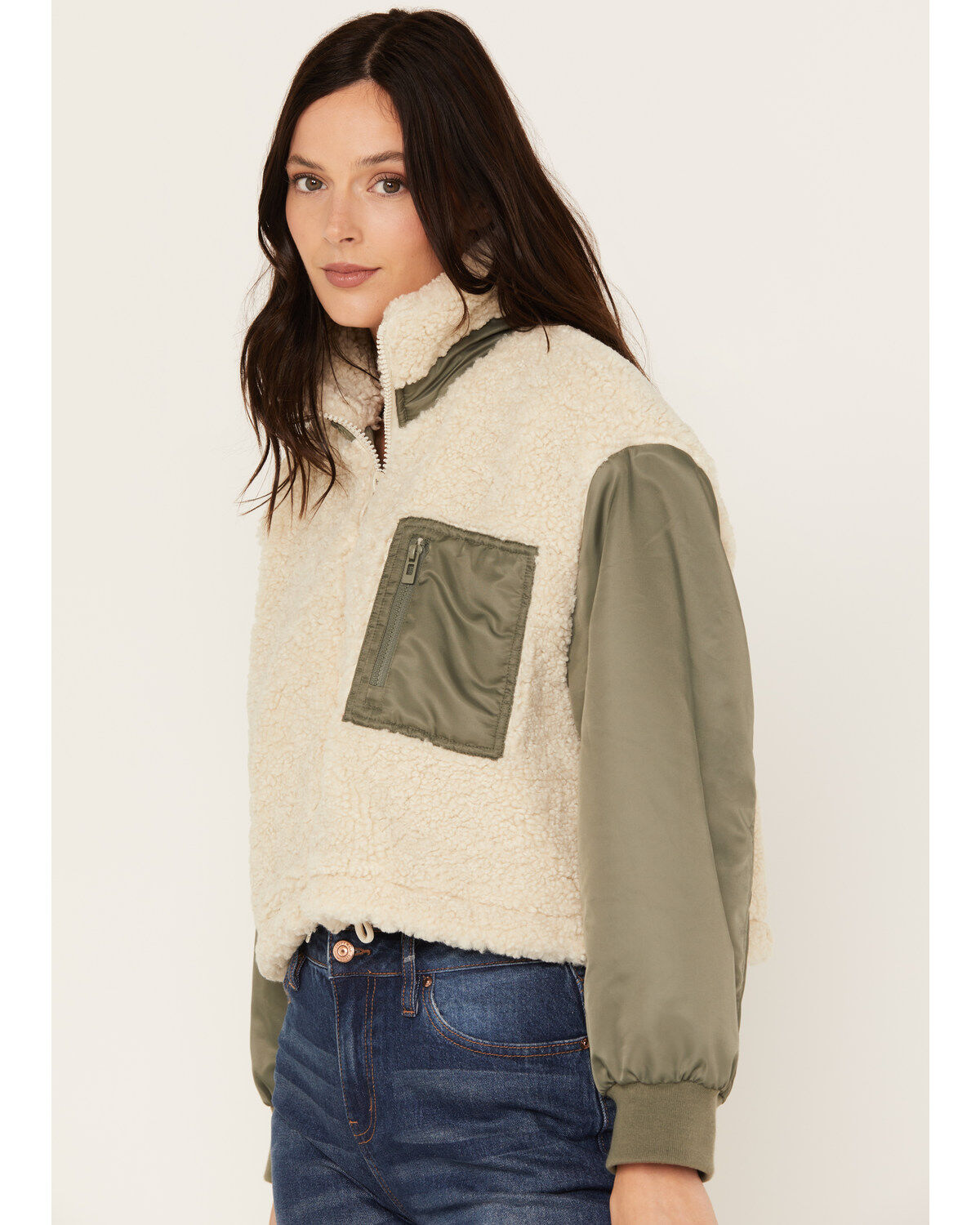 Cleo + Wolf Women's Zip-Up Cropped Jacket