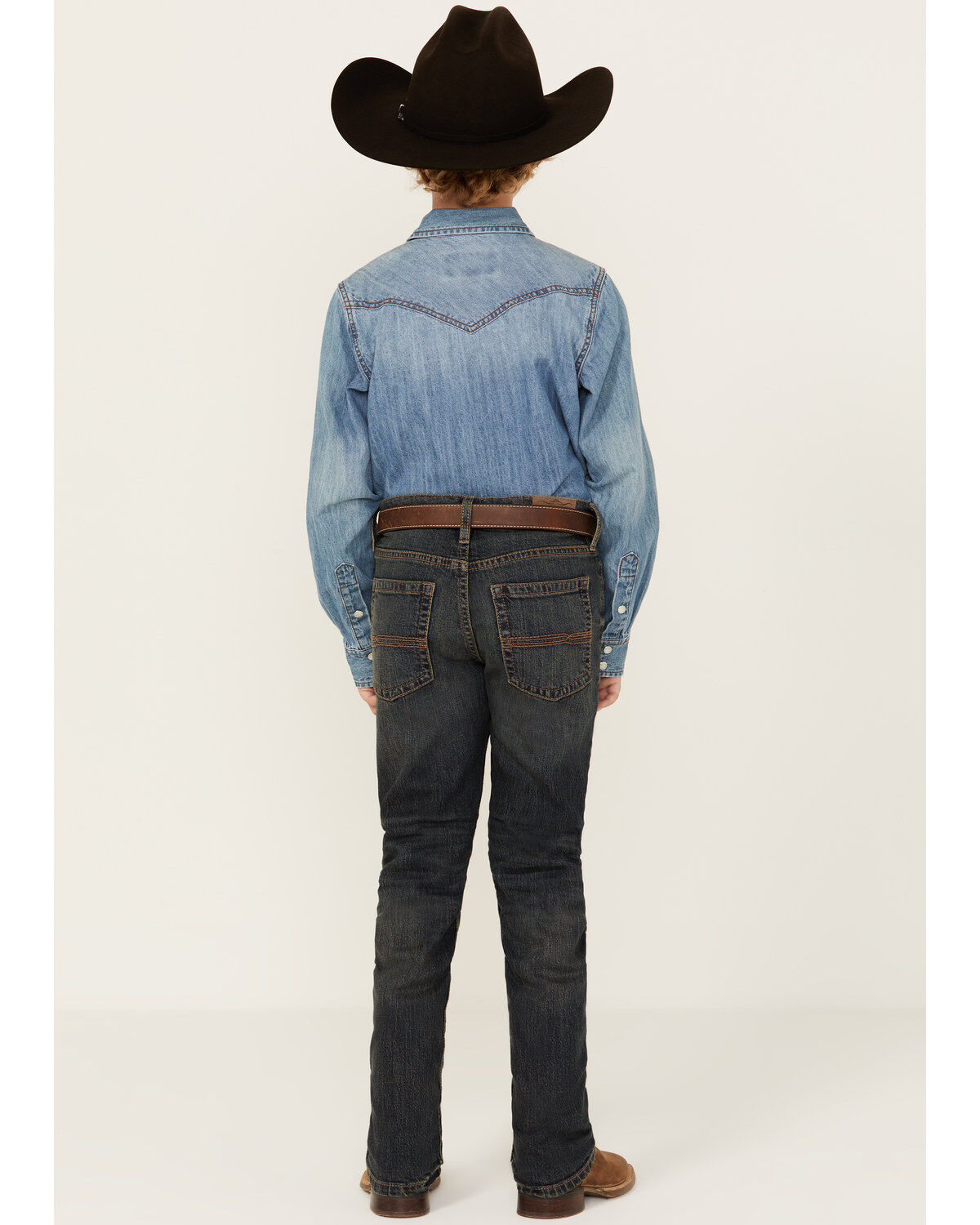 Cody James Boys' Barn Sour Dark Wash Slim Stretch Straight Jeans