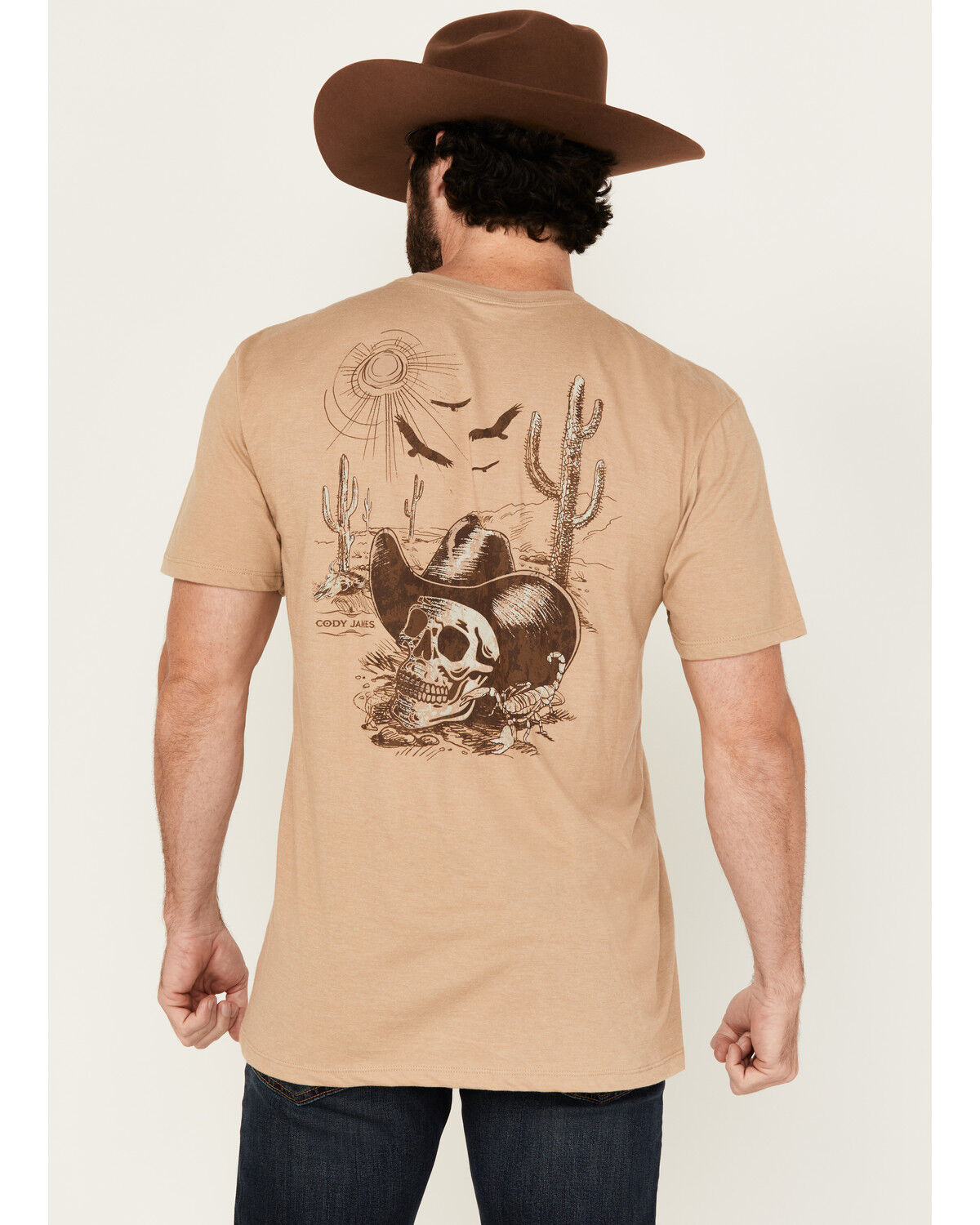 Cody James Men's Desert Skull Short Sleeve Graphic T-Shirt