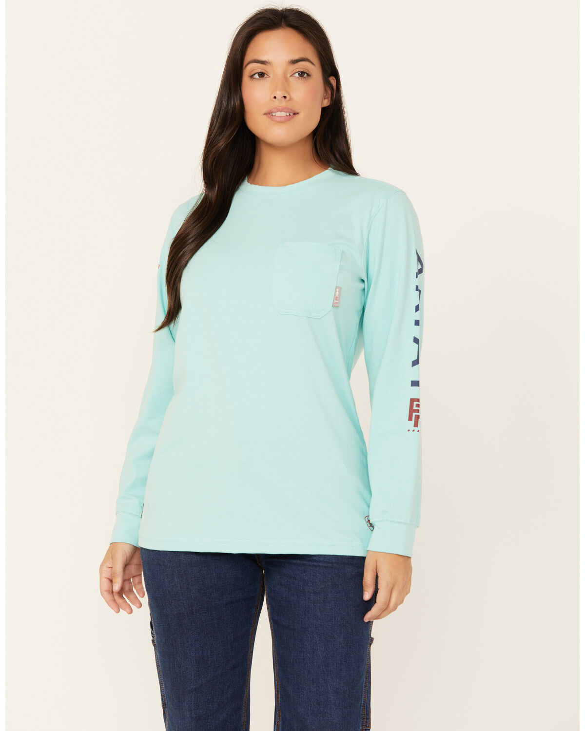 Ariat Women's FR Stretch Logo Long Sleeve Work Shirt
