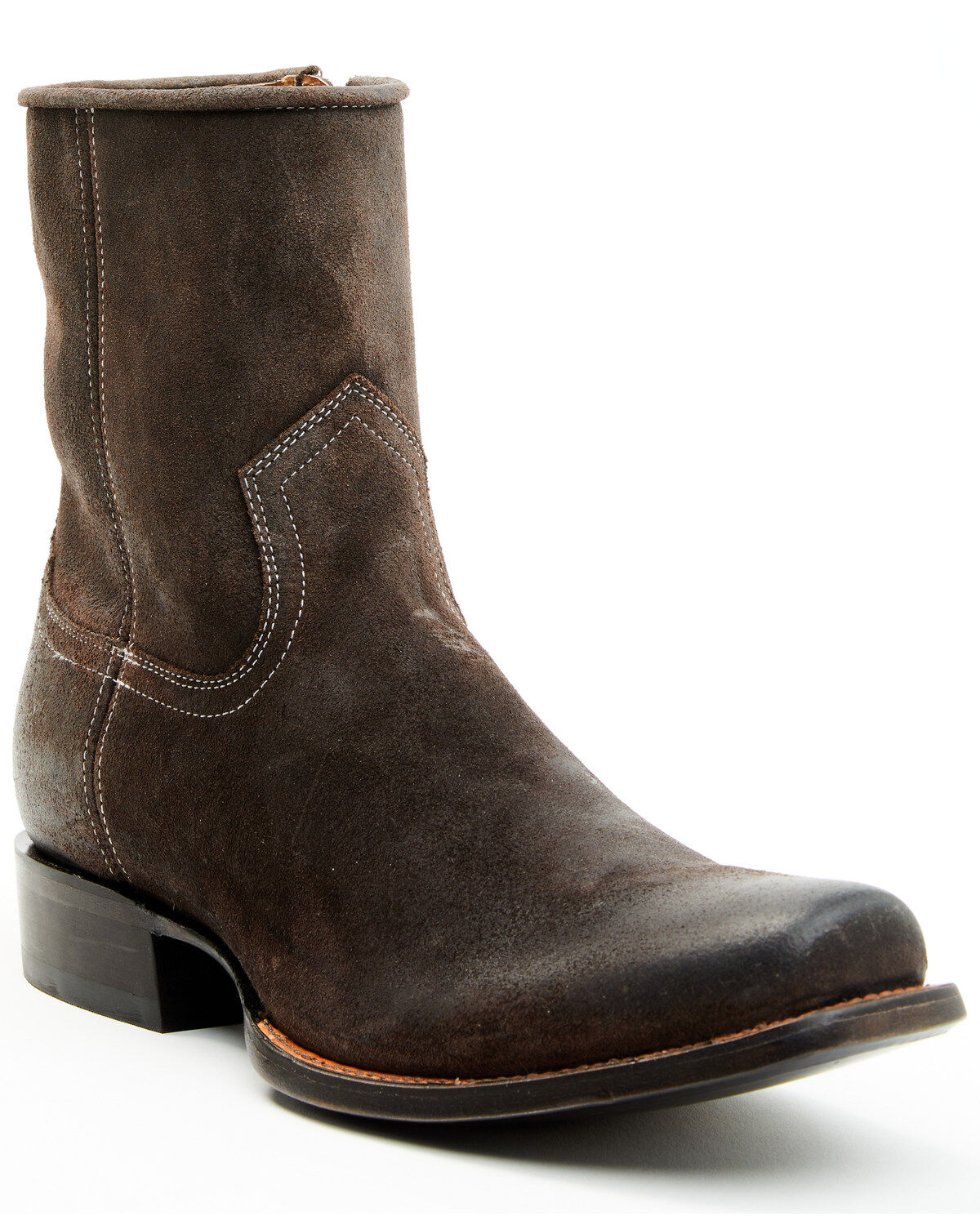 Moonshine Spirit Men's 8" Pancho Roughout Zipper Western Boots - Square Toe
