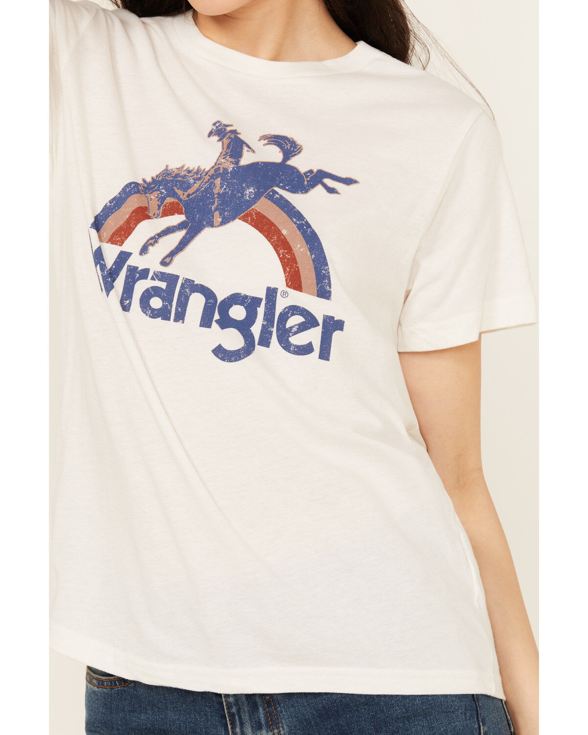 Wrangler Women's Rainbow Bronco Short Sleeve Graphic Tee