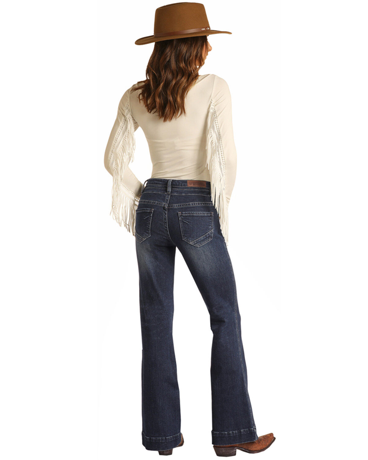 Rock & Roll Denim Women's Dark Wash Mid Rise Bootcut Jeans