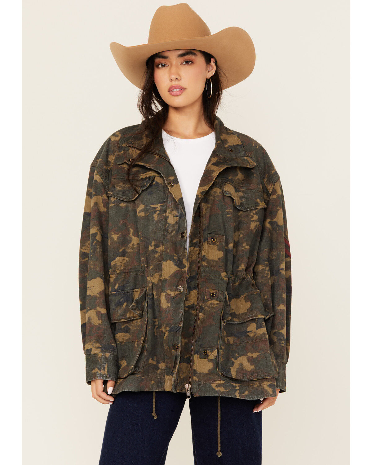 Free People Women's Arya Utility Camo Print Jacket