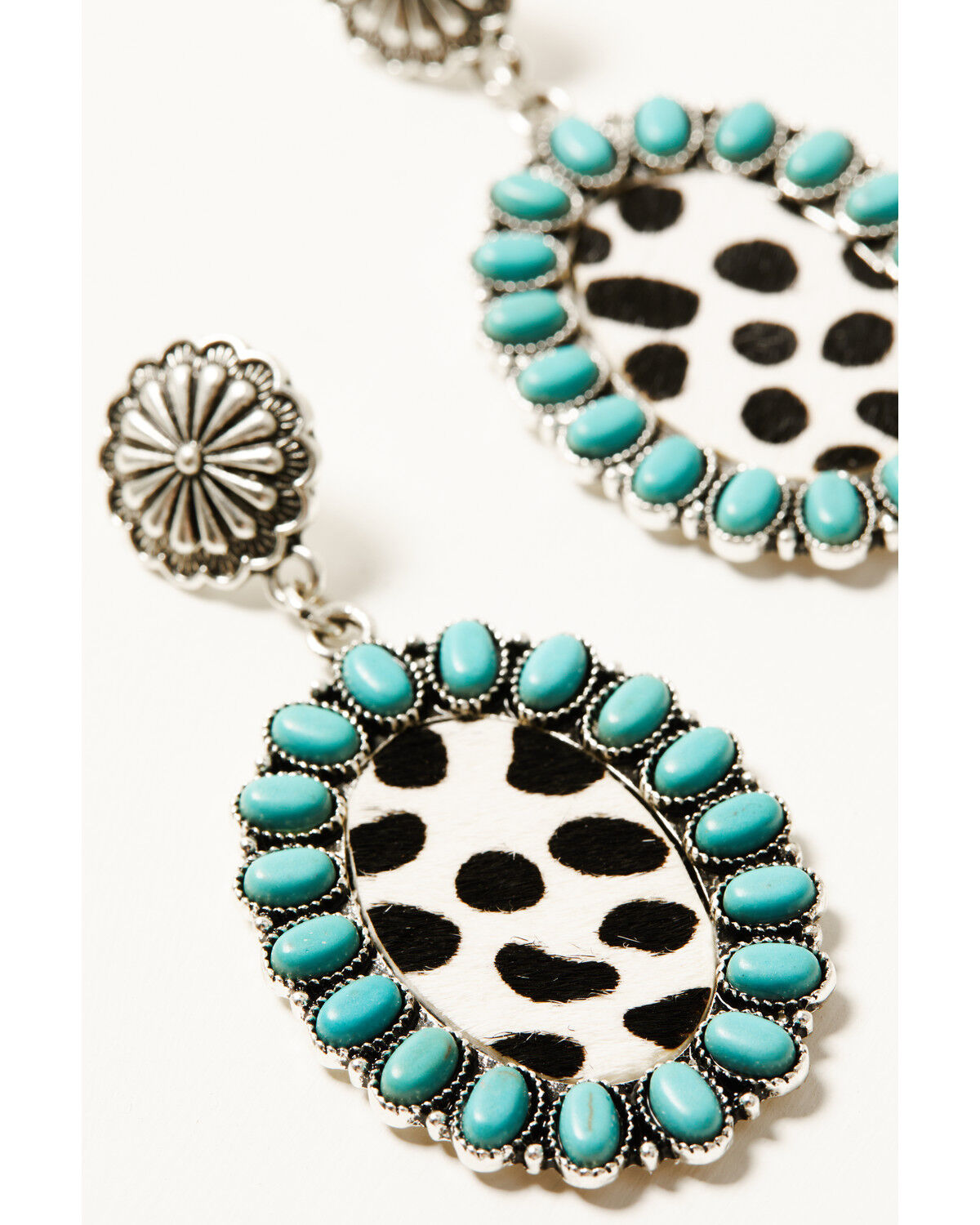 Shyanne Women's Cowhide Oval Statement Earrings