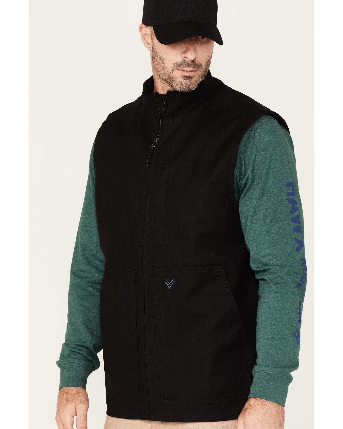 Hawx Men's Canvas Zip-Front Insulated Work Vest