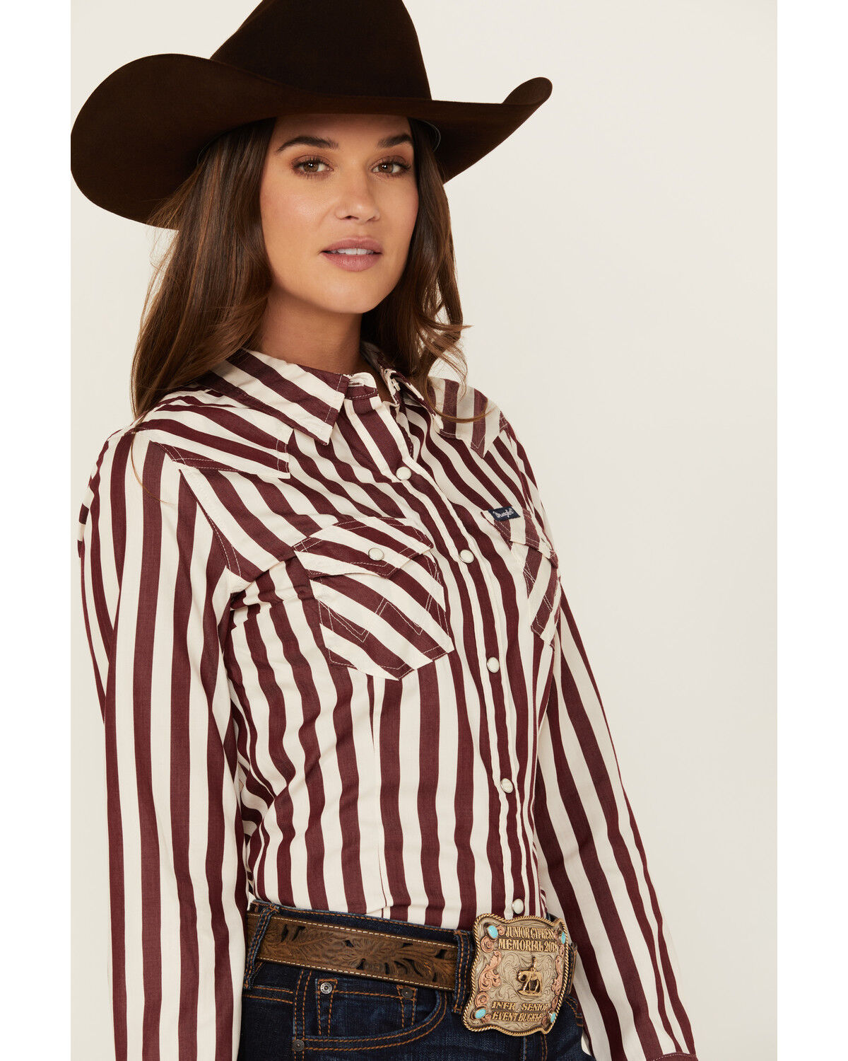 Wrangler Retro Women's Striped Long Sleeve Snap Western Shirt
