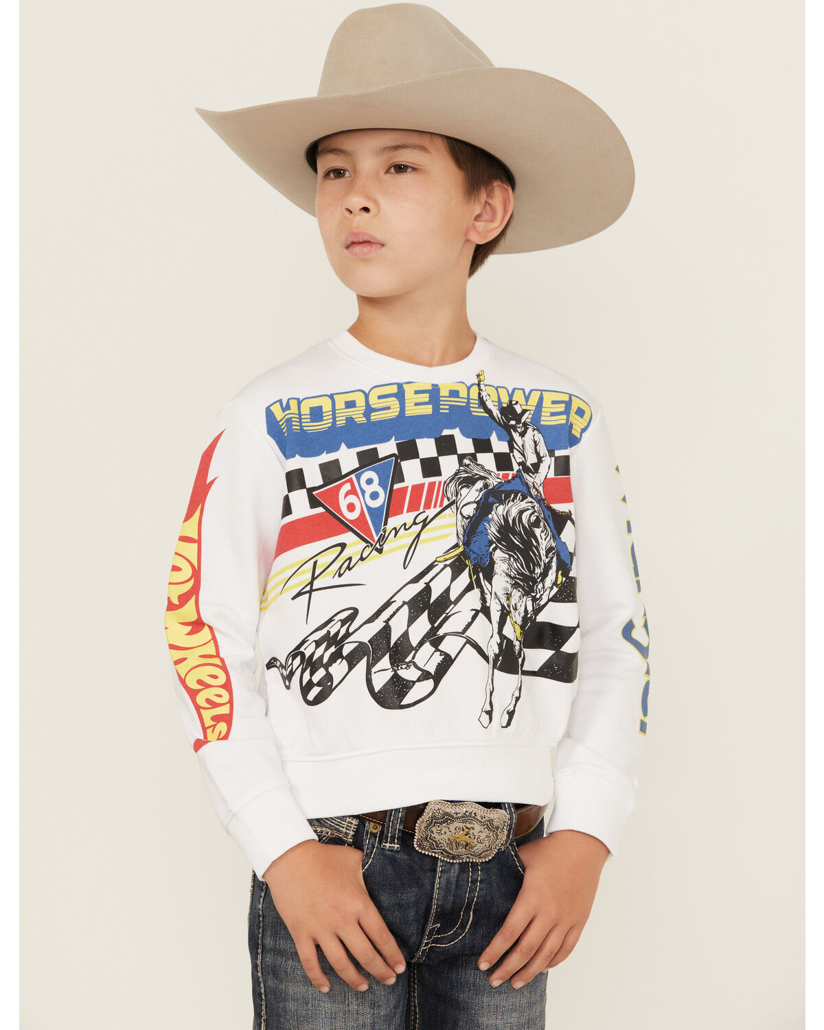 Wrangler® x Hot Wheels® Boys' Rodeo Crew Neck Sweatshirt