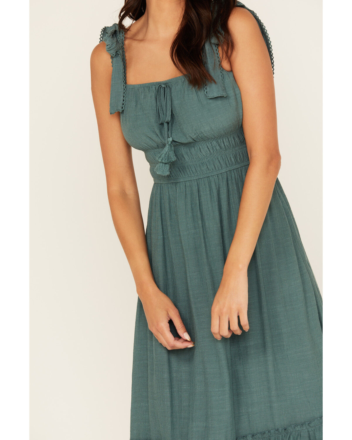 Trixxi Women's Smocked Waist Midi Dress