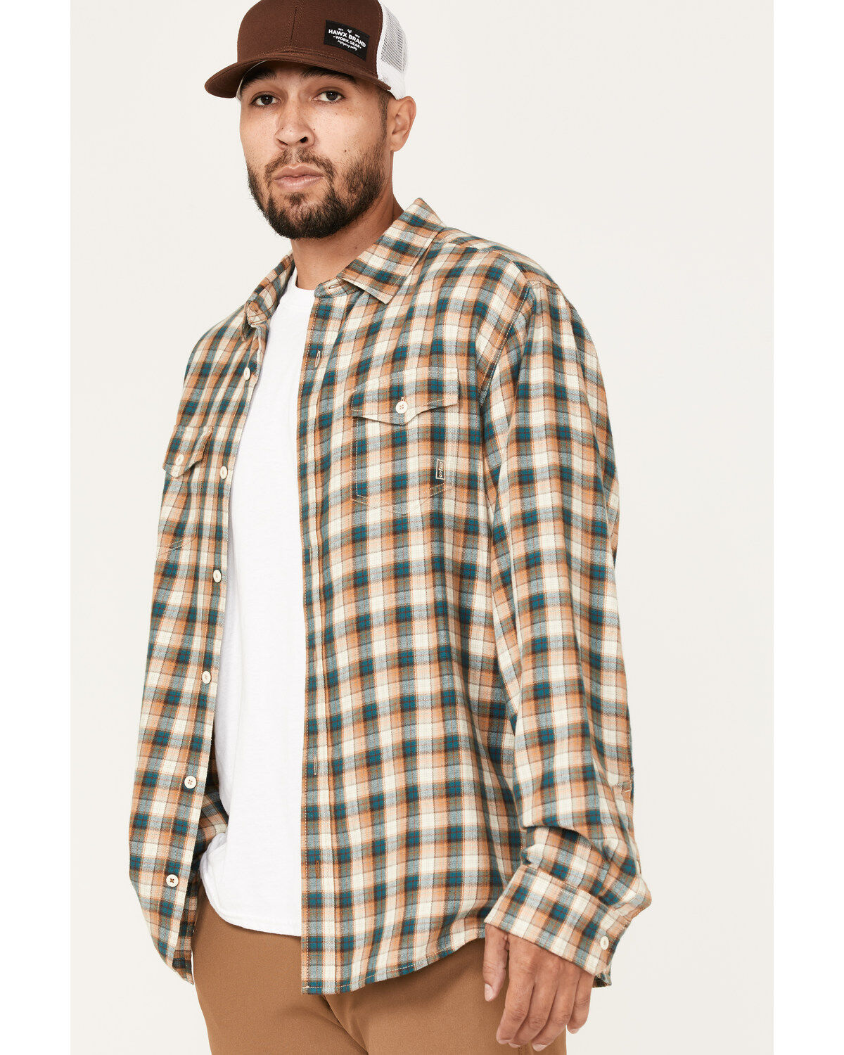 Brothers and Sons Men's Casual Plaid Print Long Sleeve Button Down Western Flannel Shirt