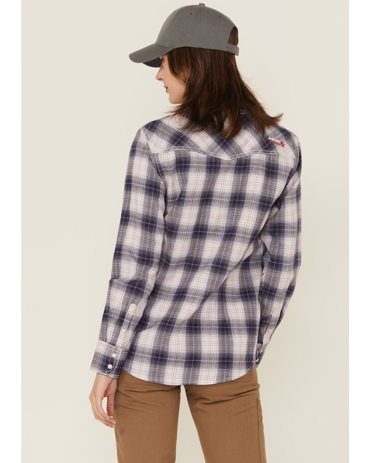 Ariat Women's FR Heritage Plaid Print Long Sleeve Snap Work Shirt