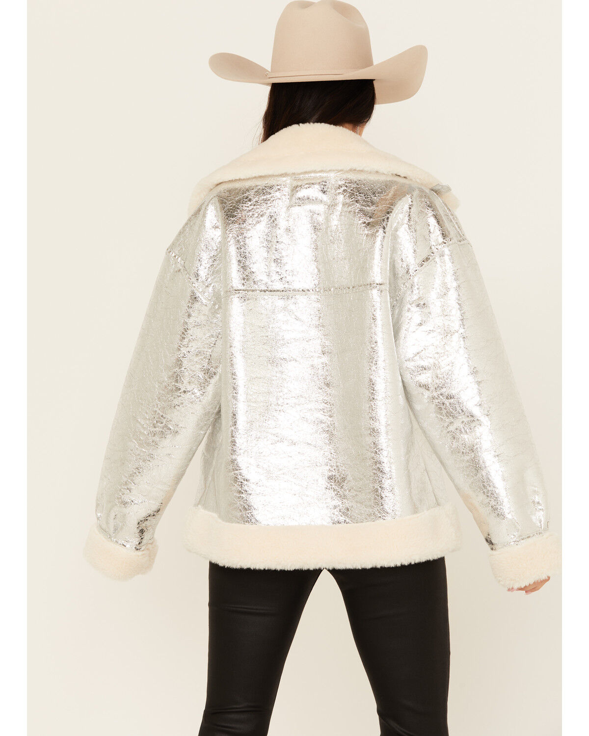 BLANKNYC Women's Metallic Moto Jacket