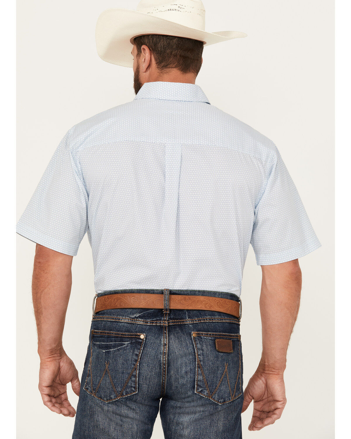 George Strait By Wrangler Men's Geo Print Short Sleeve Button-Down Western Shirt - Big