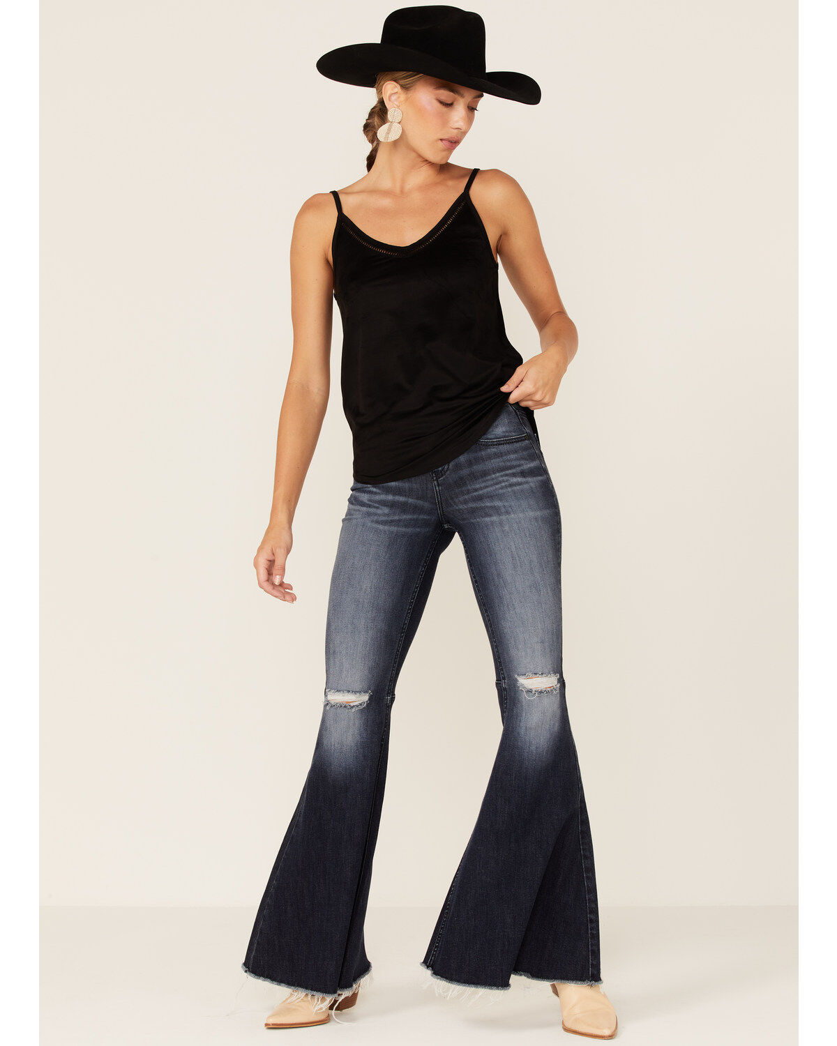 Shyanne Women's Faux Suede Latter Trim Cami