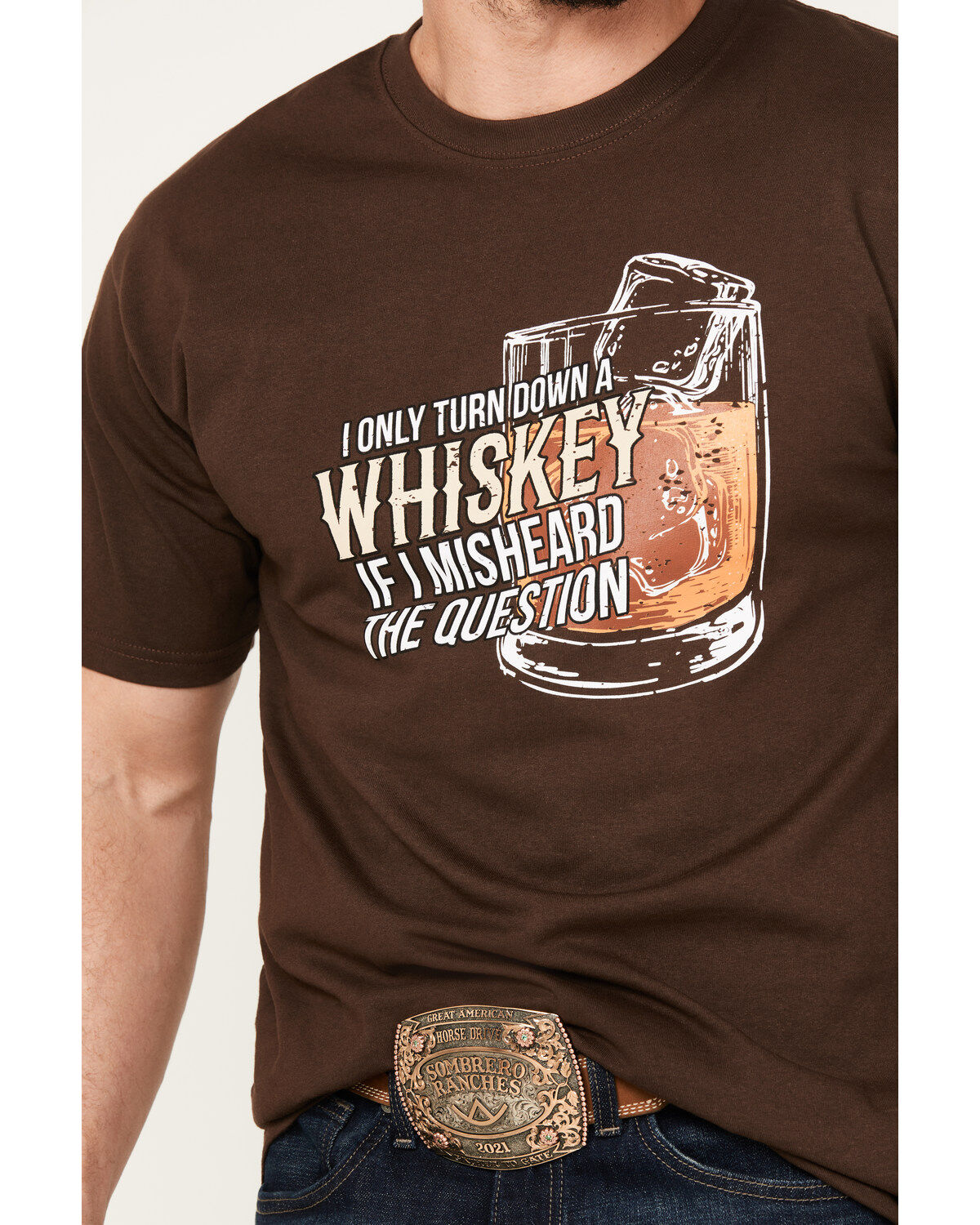 Moonshine Spirit Men's Turn Down Whiskey Short Sleeve Graphic T-Shirt