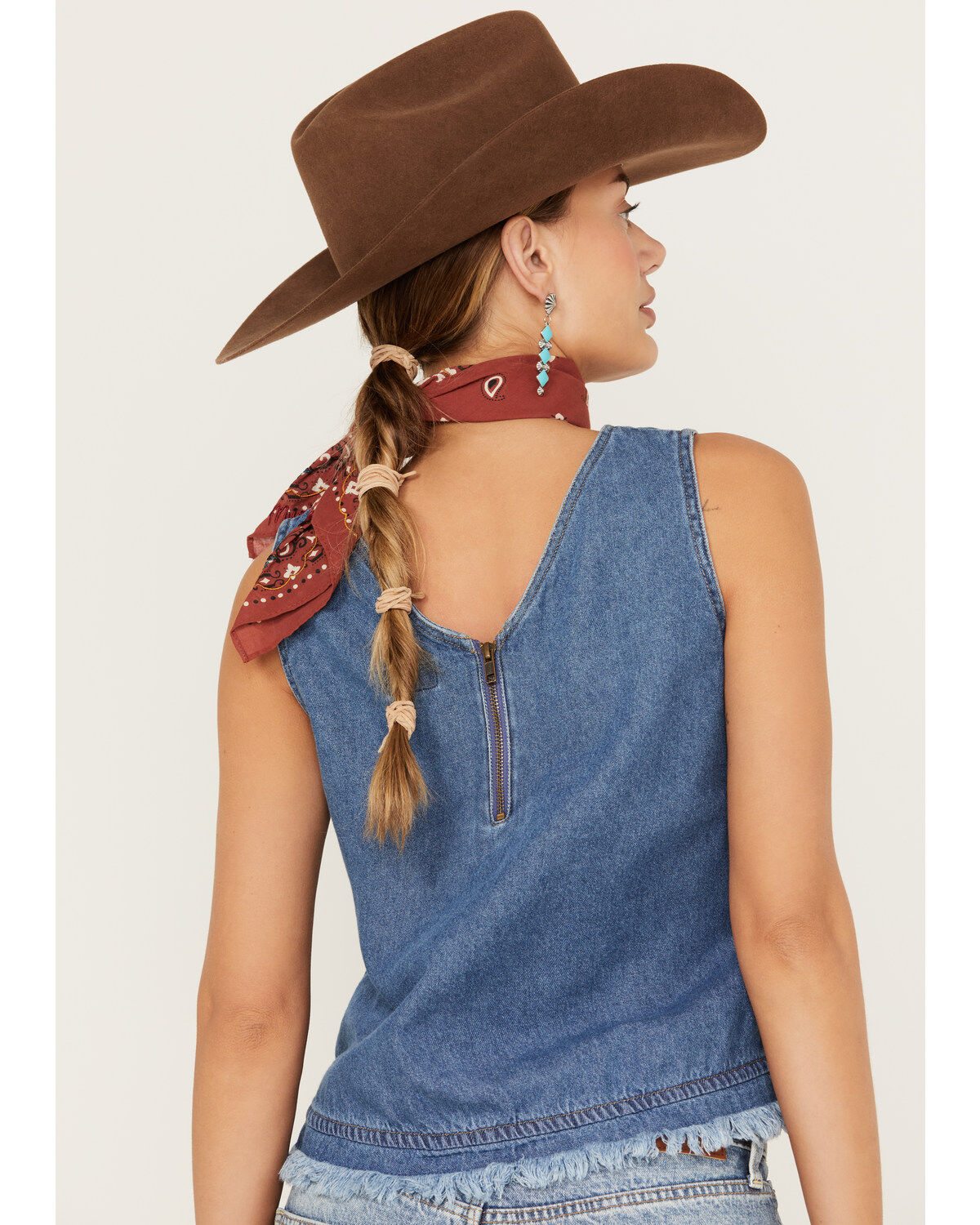 Wrangler Women's Denim Frayed Tank