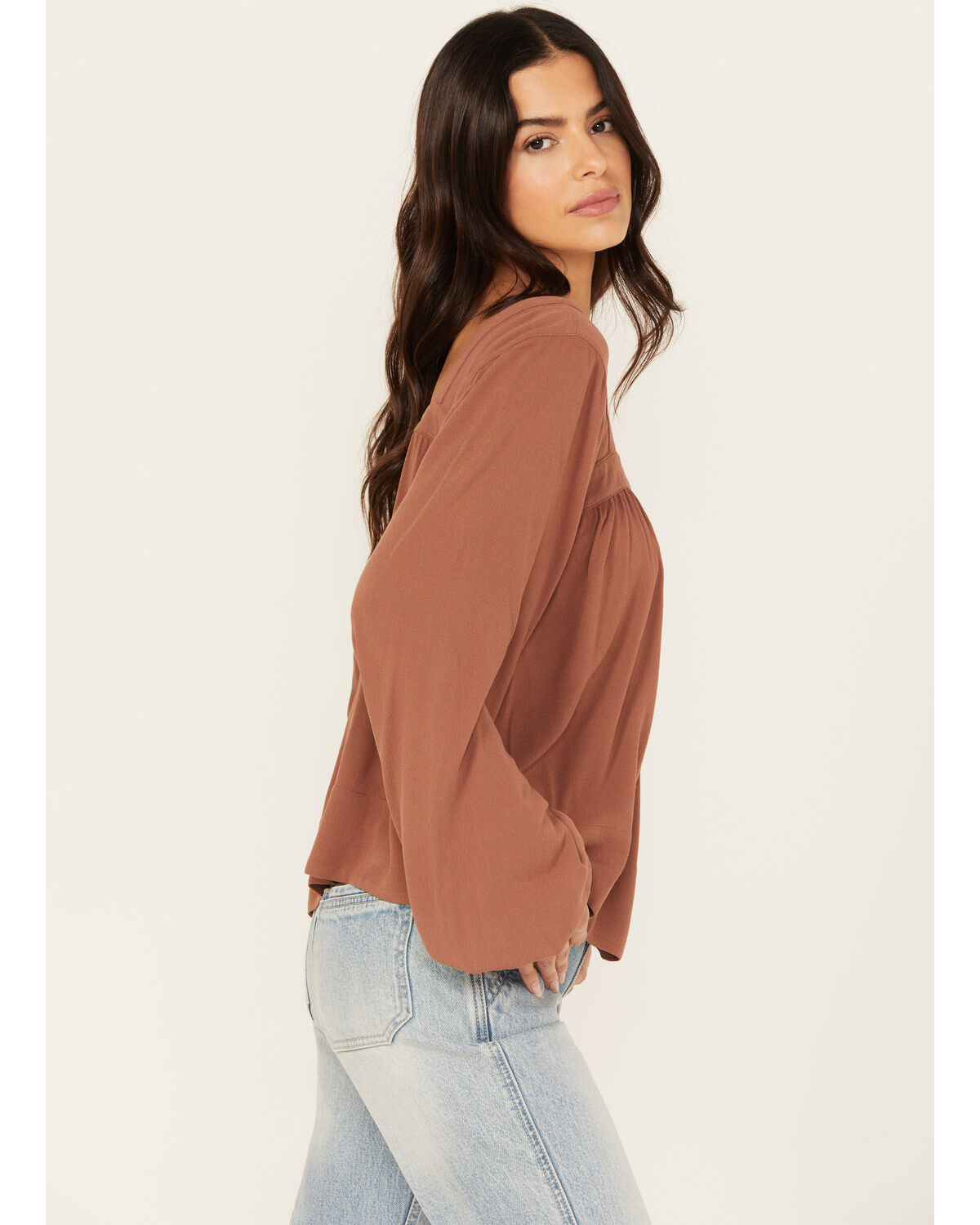 Cleo + Wolf Women's Long Sleeve Flowy Blouse