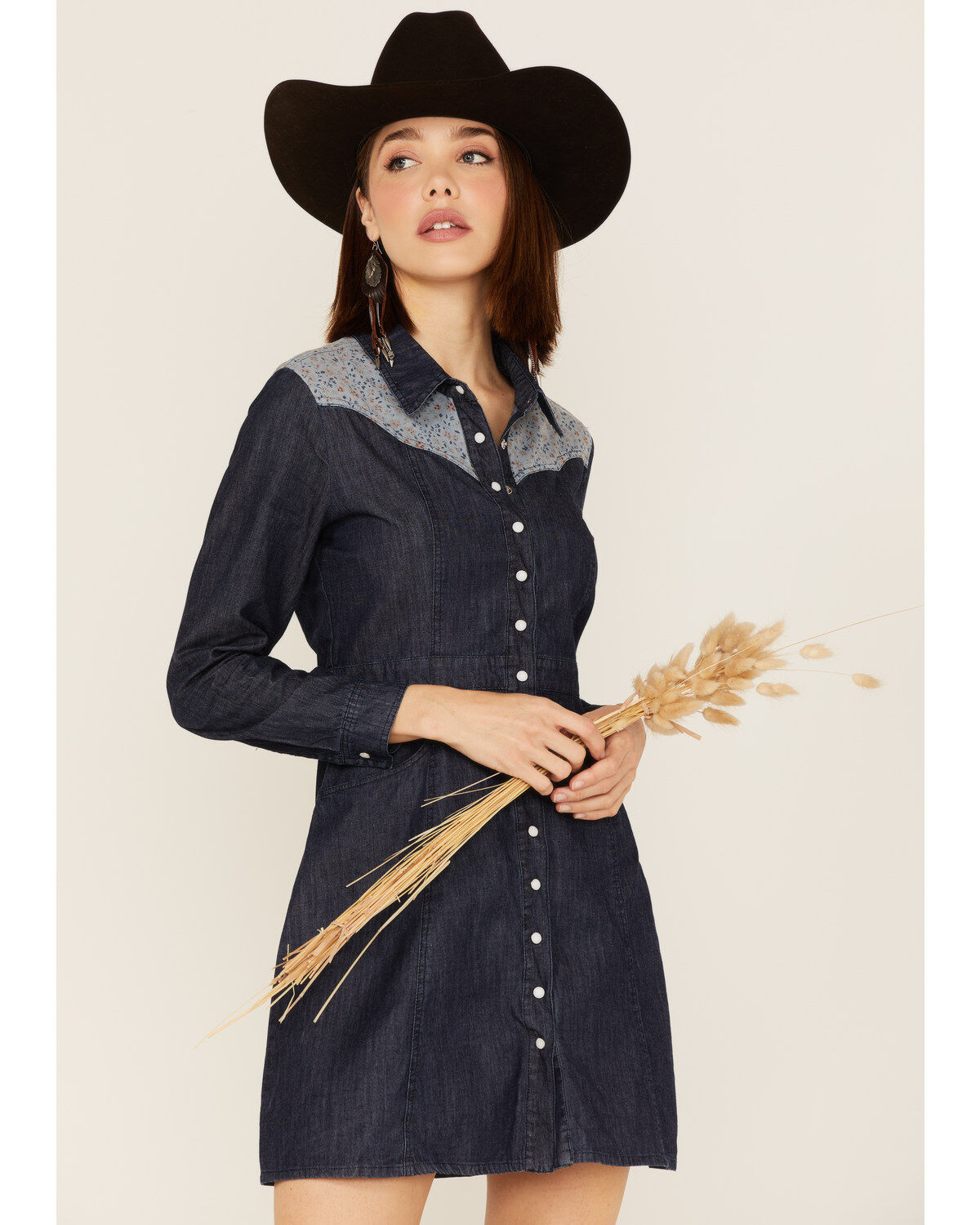 Maggie Sweet Women's Remedios Long Sleeve Western Mini Dress