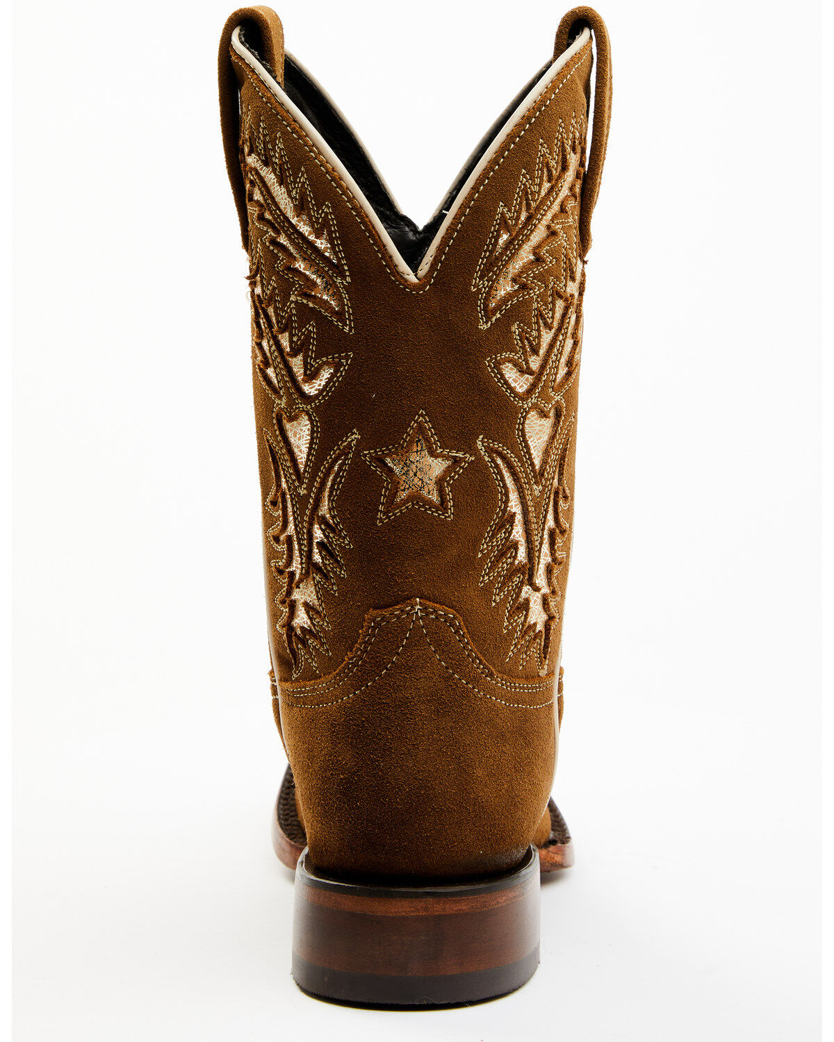Caborca Silver Women's Maisie Star And Hearts Inlay Western Boots - Broad Square Toe